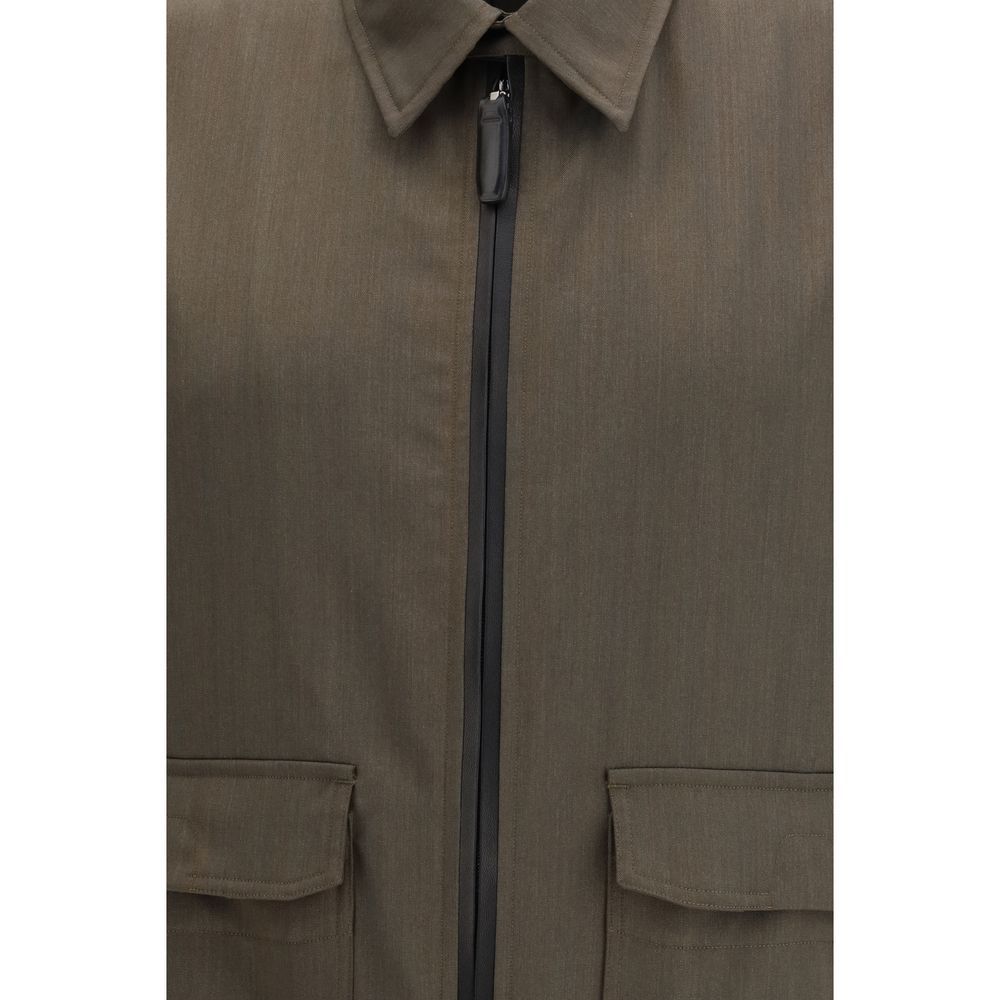 Brioni Bicolor Wool Men's Coat - Brioni - Modalova