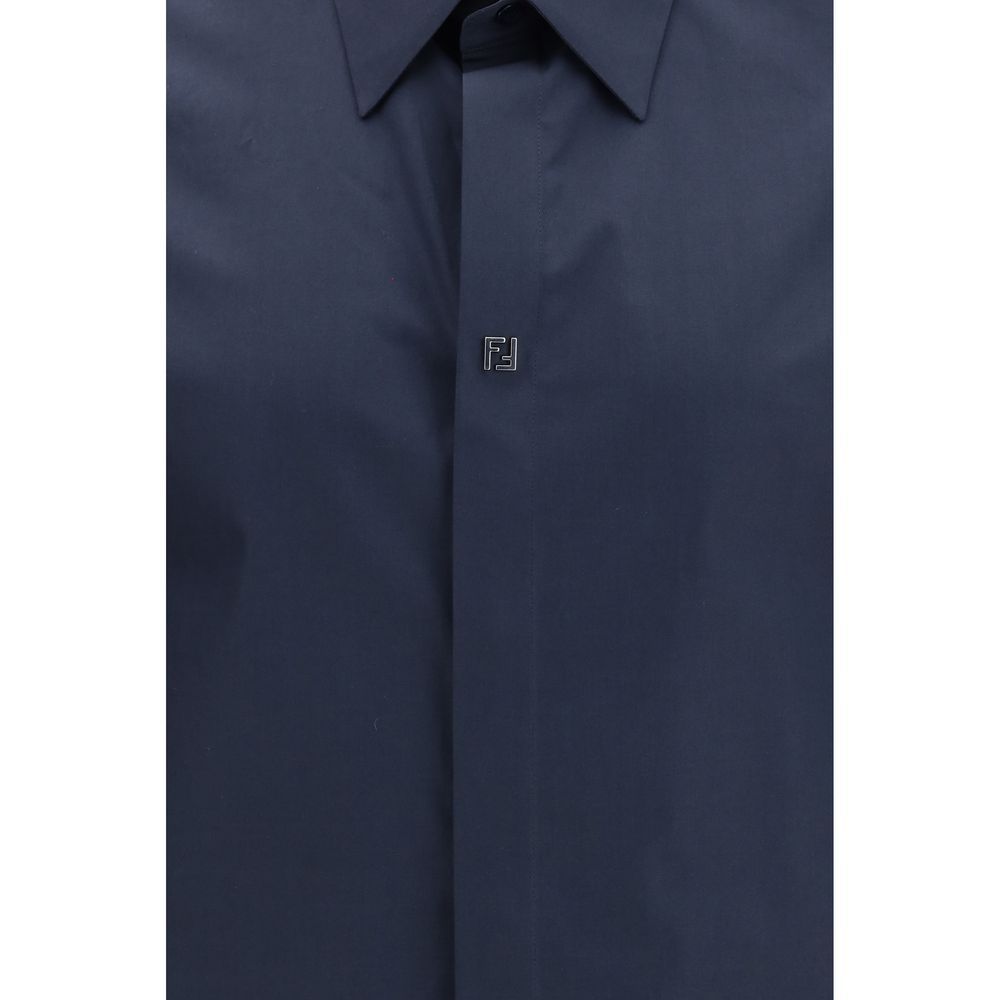 Fendi Blue Cotton Men's Shirt - Fendi - Modalova