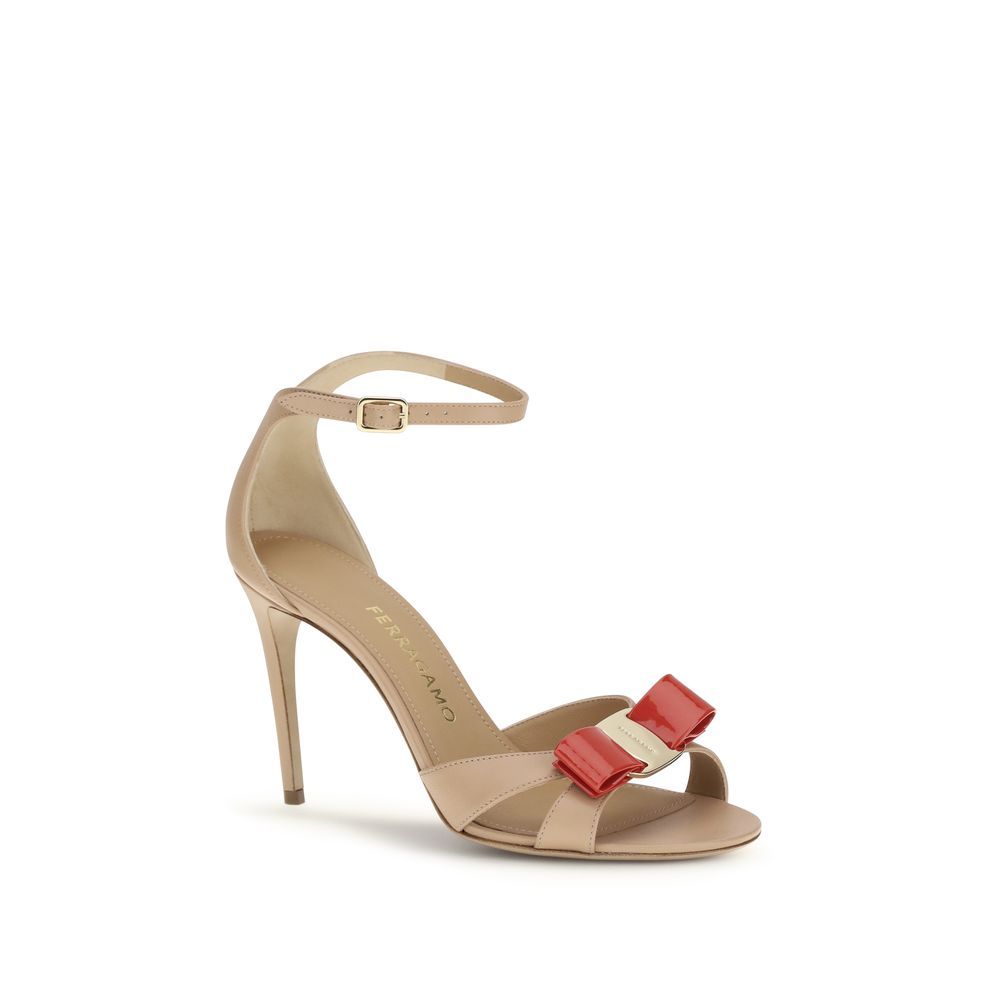Calf Leather Bos Taurus Stiletto Heel Women's Sandals - Ferragamo - Modalova