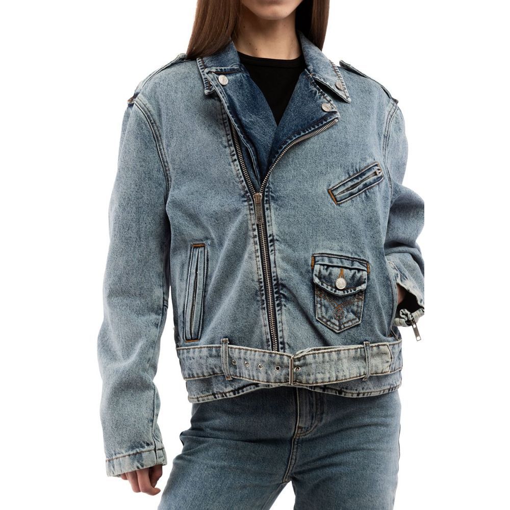 Cotton Denim Women's Jacket - Moschino - Modalova