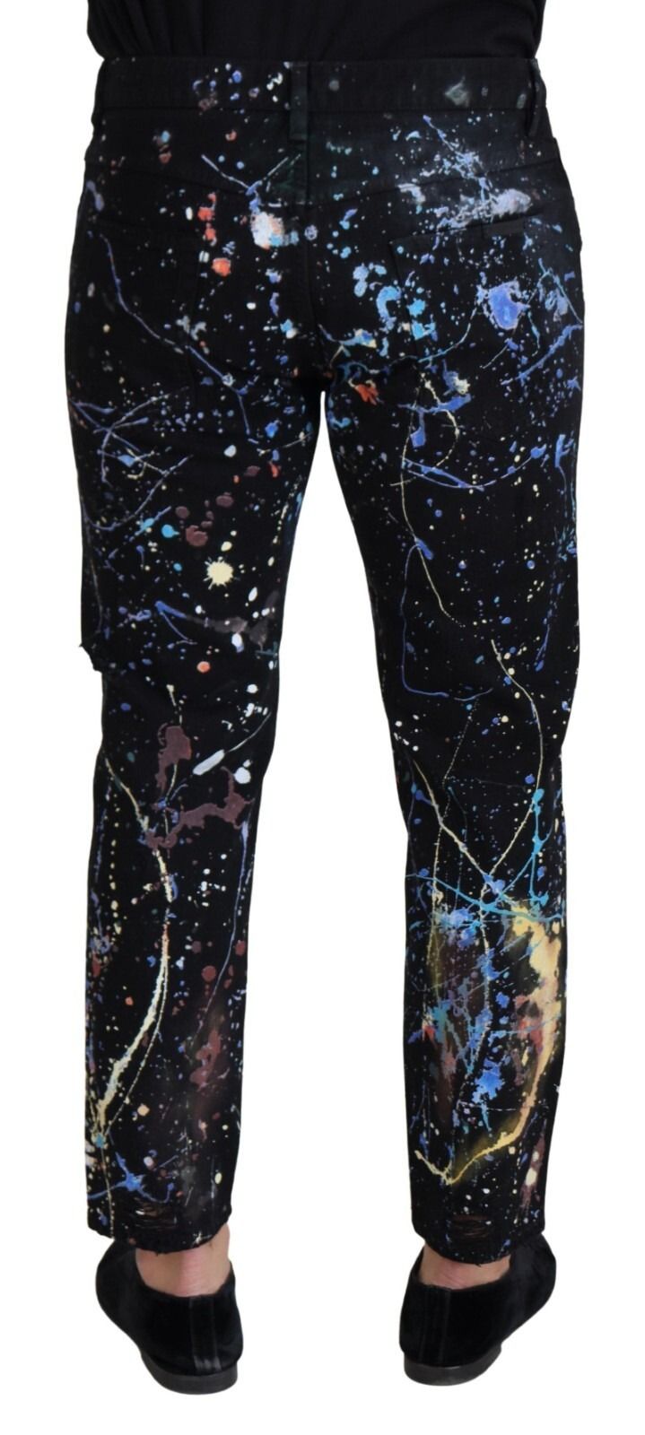 Cotton Color Splash Print Denim Men's Jeans - Dolce & Gabbana - Modalova