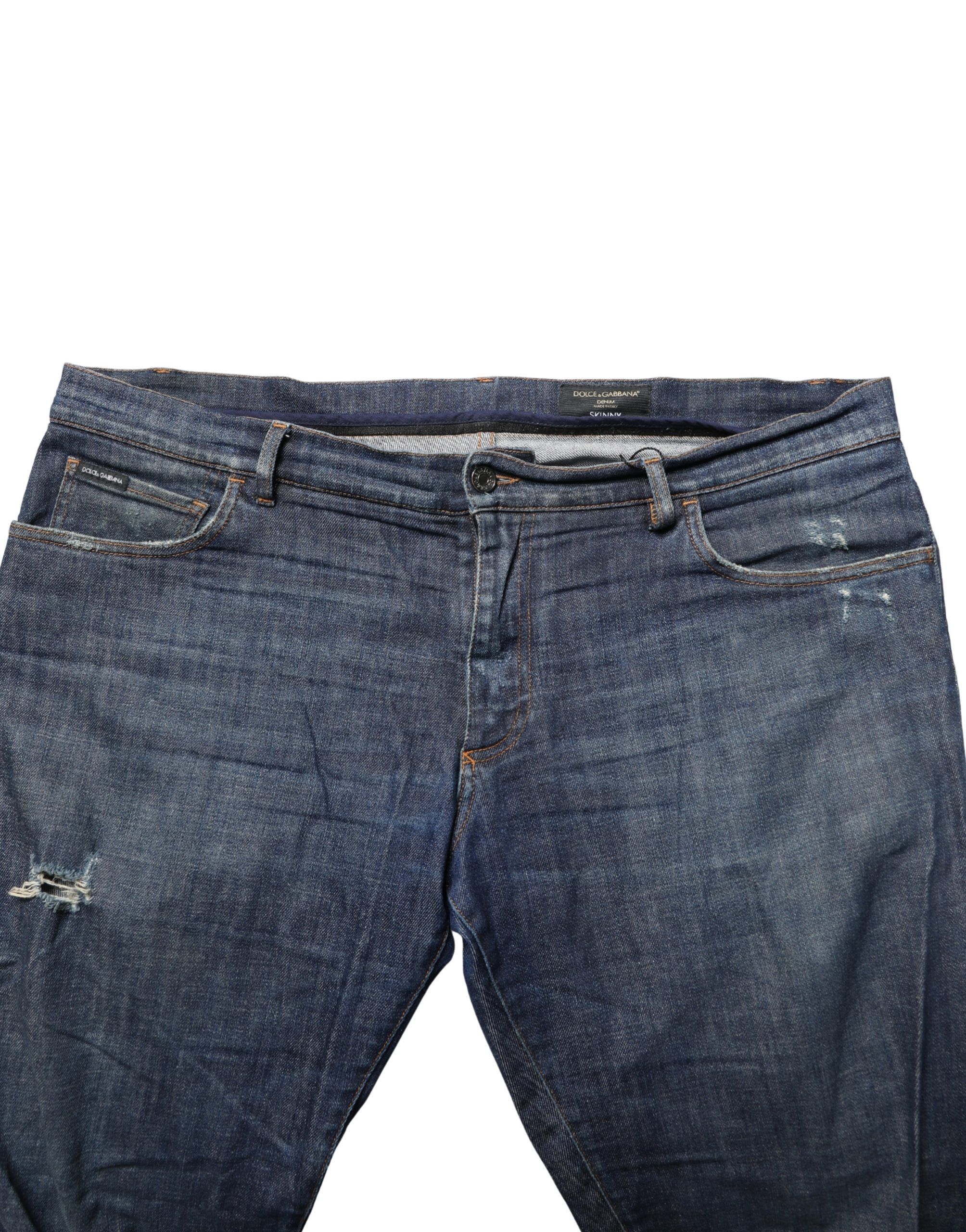 Dark Washed Skinny Cotton Denim Men's Jeans (Pre-Owned) - Dolce & Gabbana - Modalova