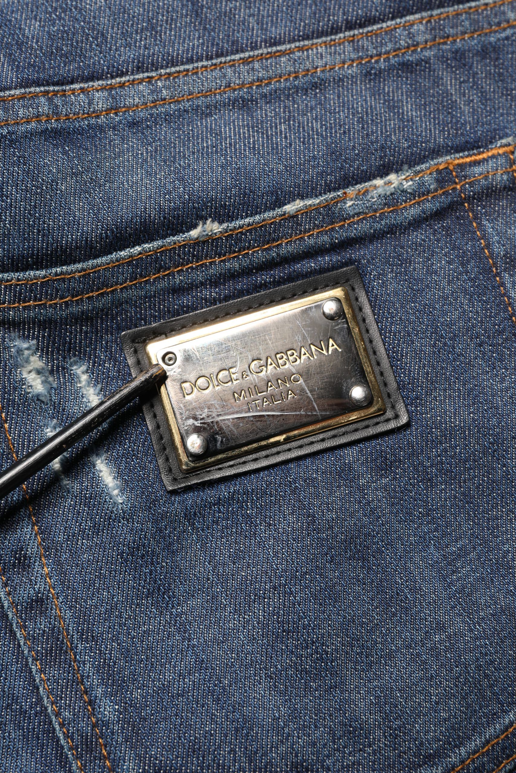 Dark Washed Skinny Cotton Denim Men's Jeans (Pre-Owned) - Dolce & Gabbana - Modalova