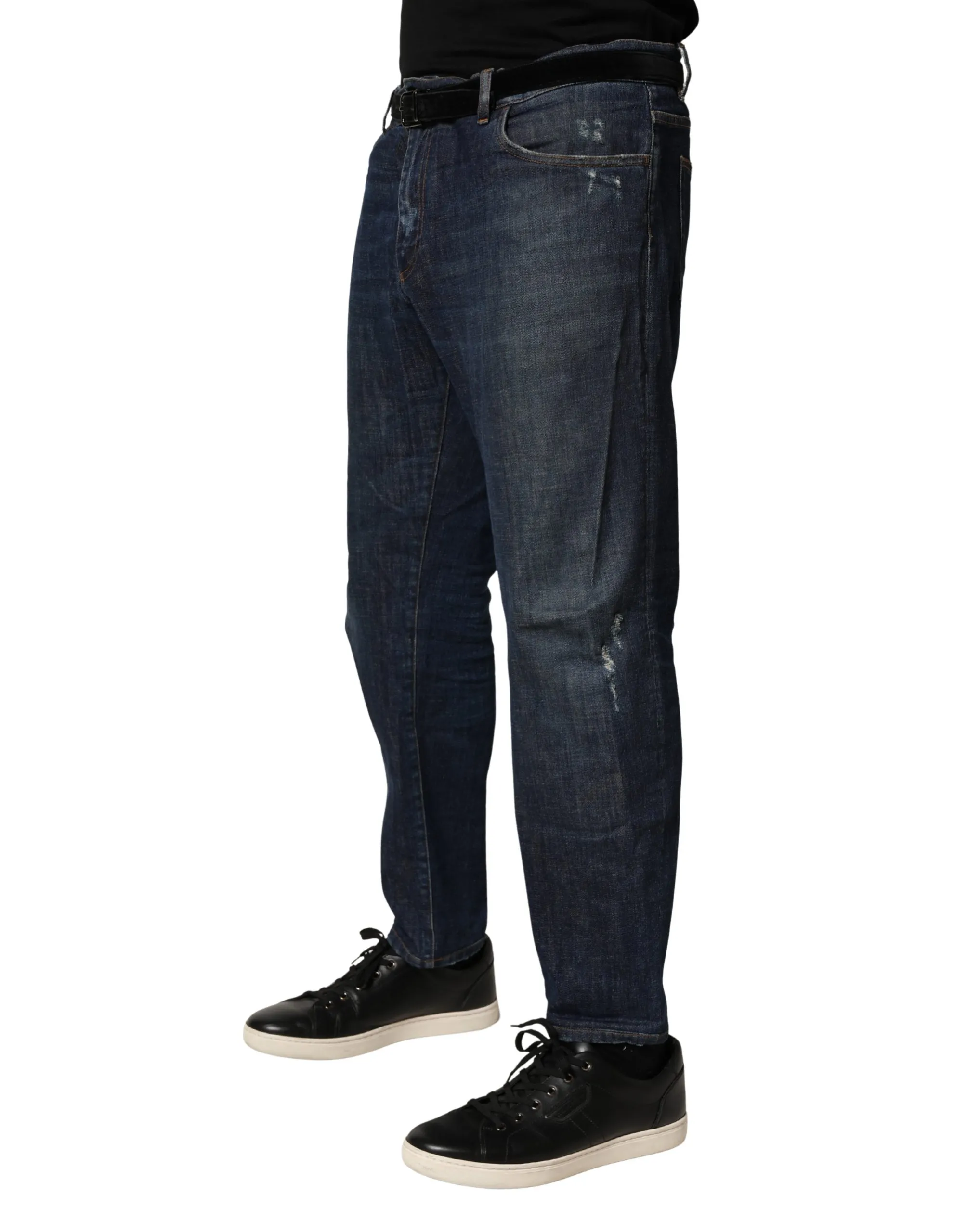 Dark Washed Skinny Cotton Denim Men's Jeans (Pre-Owned) - Dolce & Gabbana - Modalova
