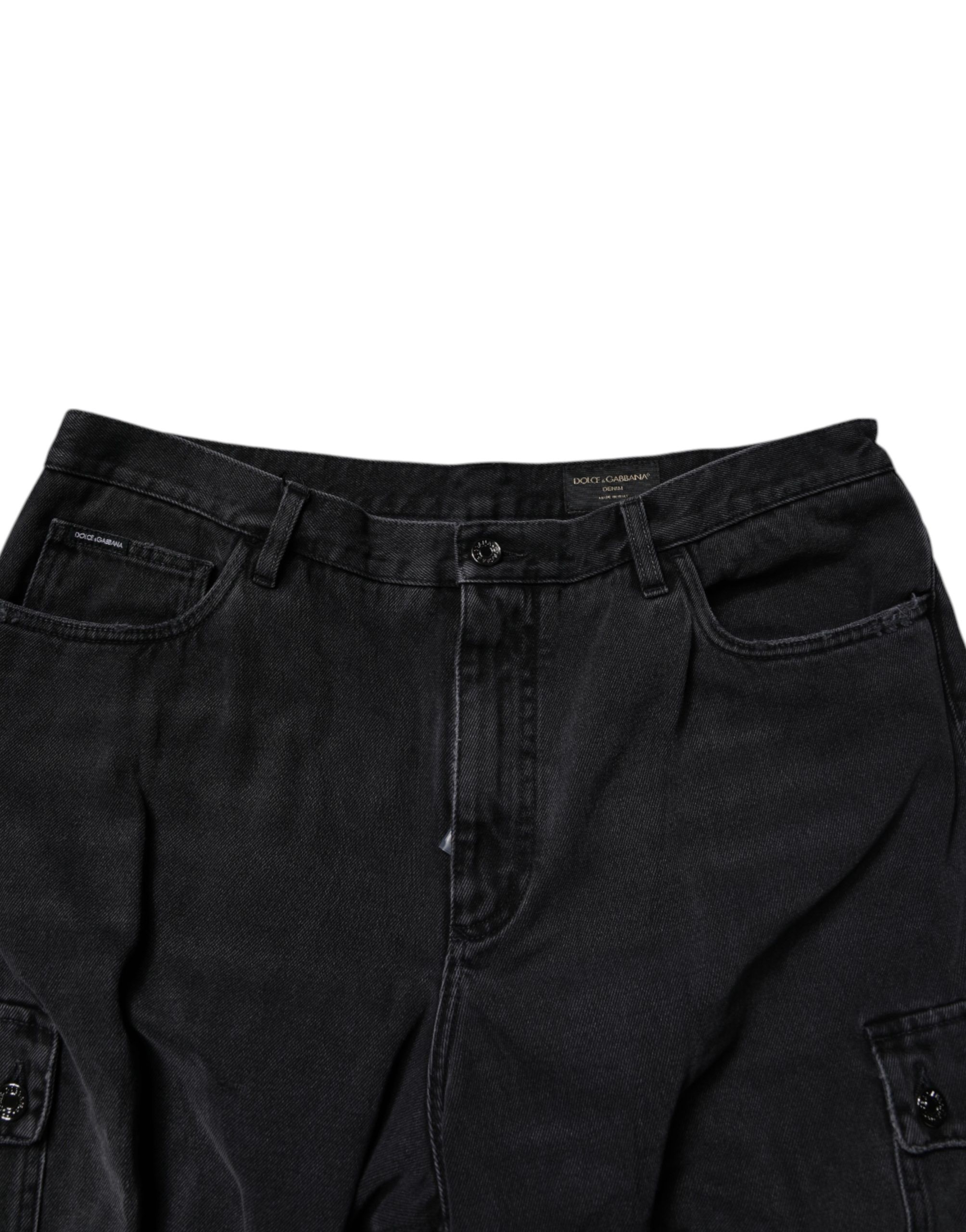 Mid Waist Denim Cargo Bermuda Men's Shorts - Dolce & Gabbana - Modalova