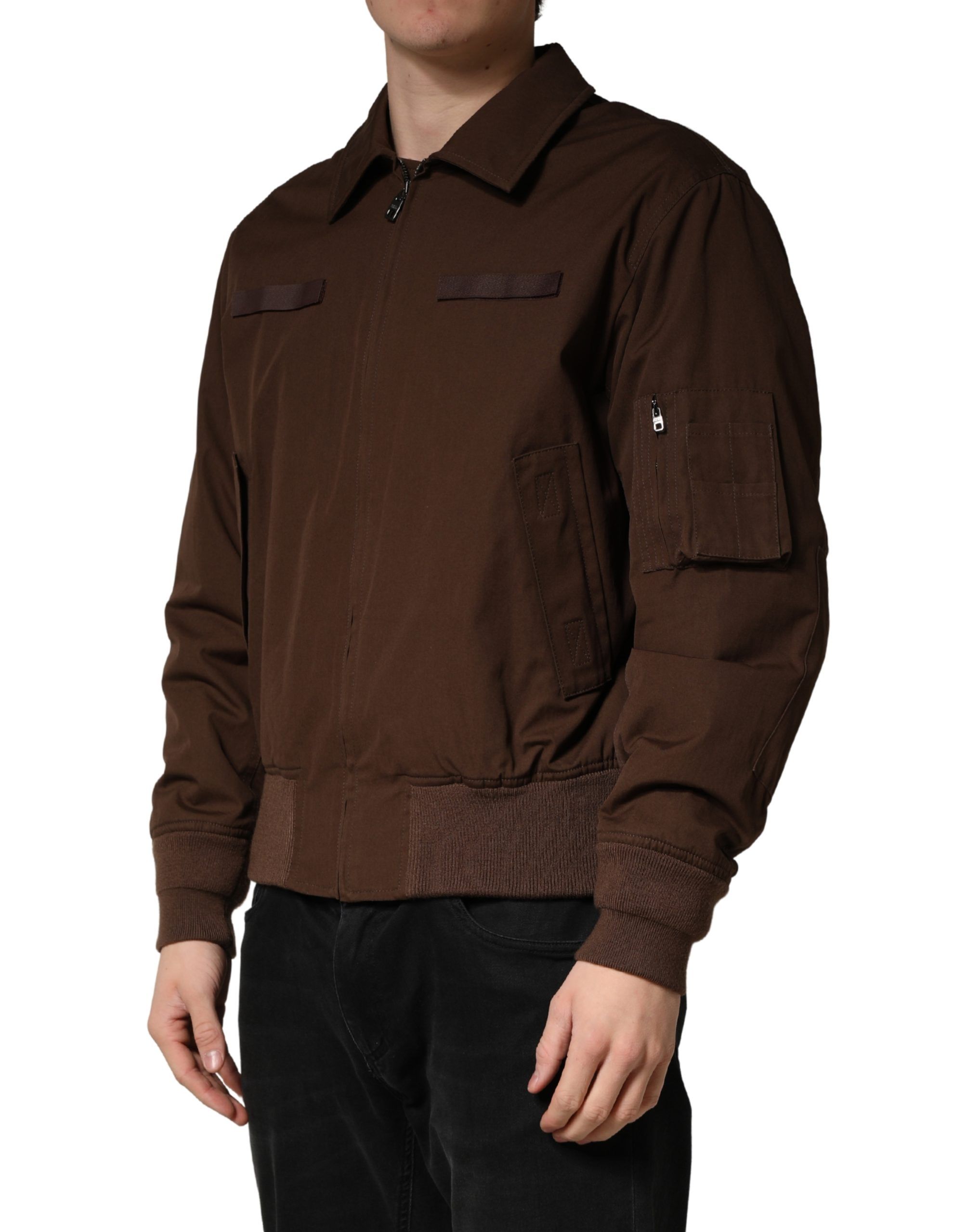 Cotton Stretch Full Zip Bomber Men's Jacket - Dolce & Gabbana - Modalova