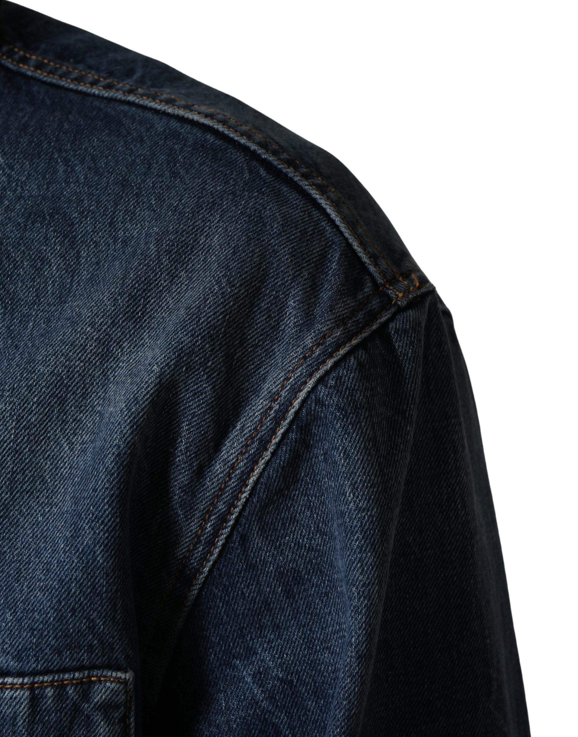 Black Blue Cotton Denim Blouson Men Men's Jacket - Dolce & Gabbana - Modalova