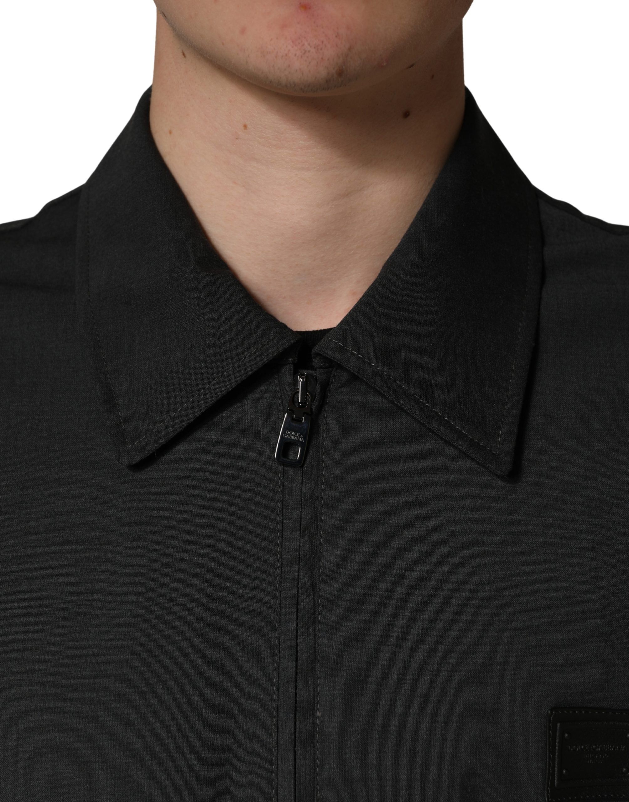 Wool Logo Full Zip Men Bomber Men's Jacket - Dolce & Gabbana - Modalova