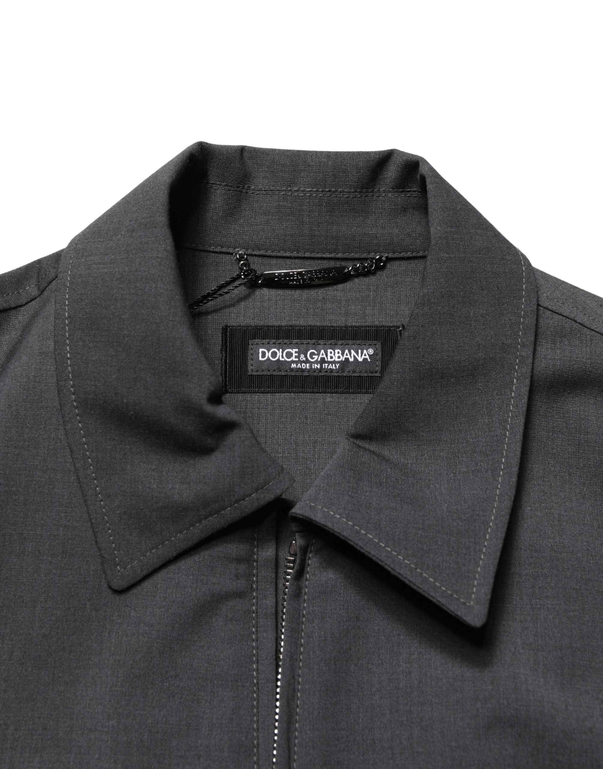 Wool Logo Full Zip Men Bomber Men's Jacket - Dolce & Gabbana - Modalova