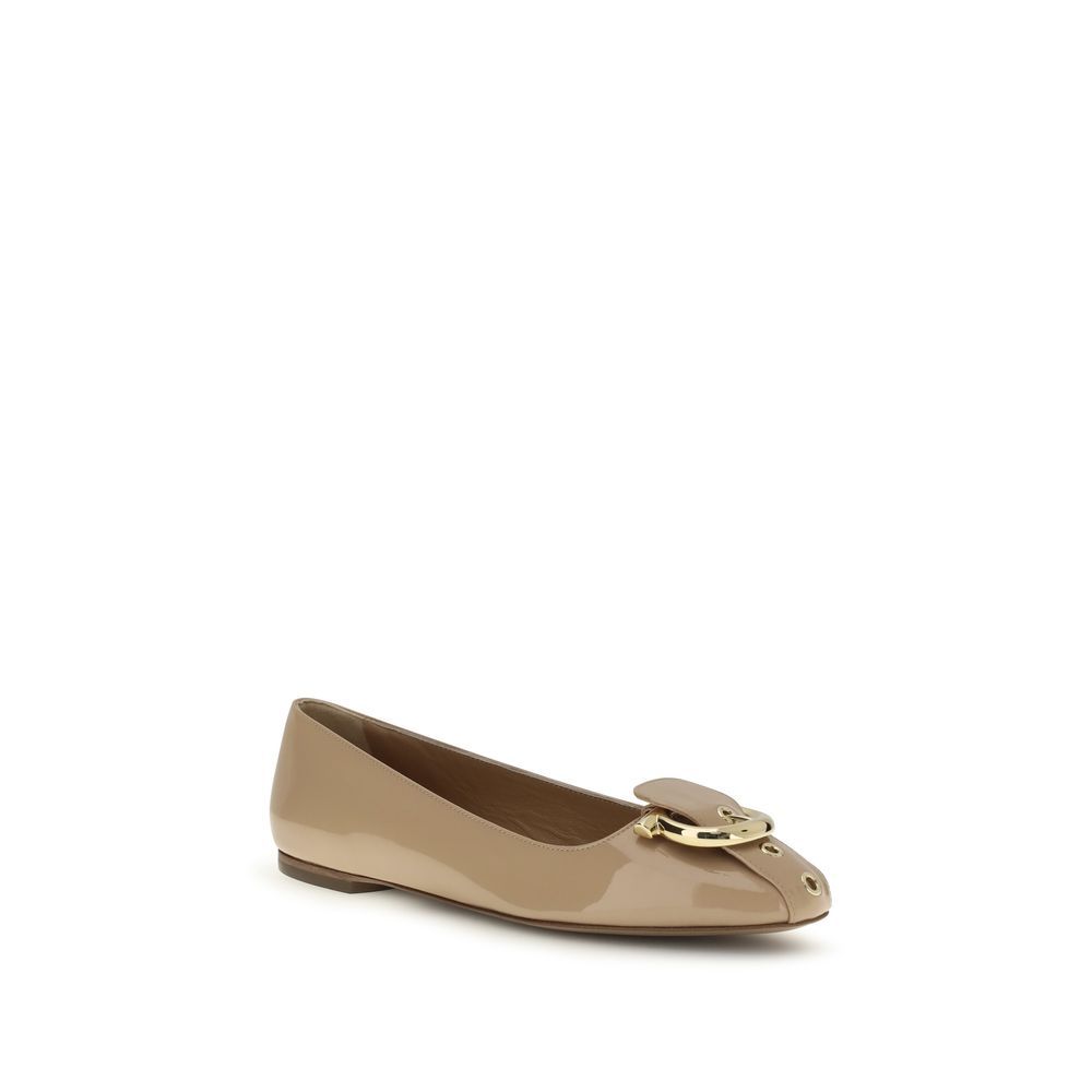 Calf Leather Bos Taurus Ballet Women's Flats - Ferragamo - Modalova