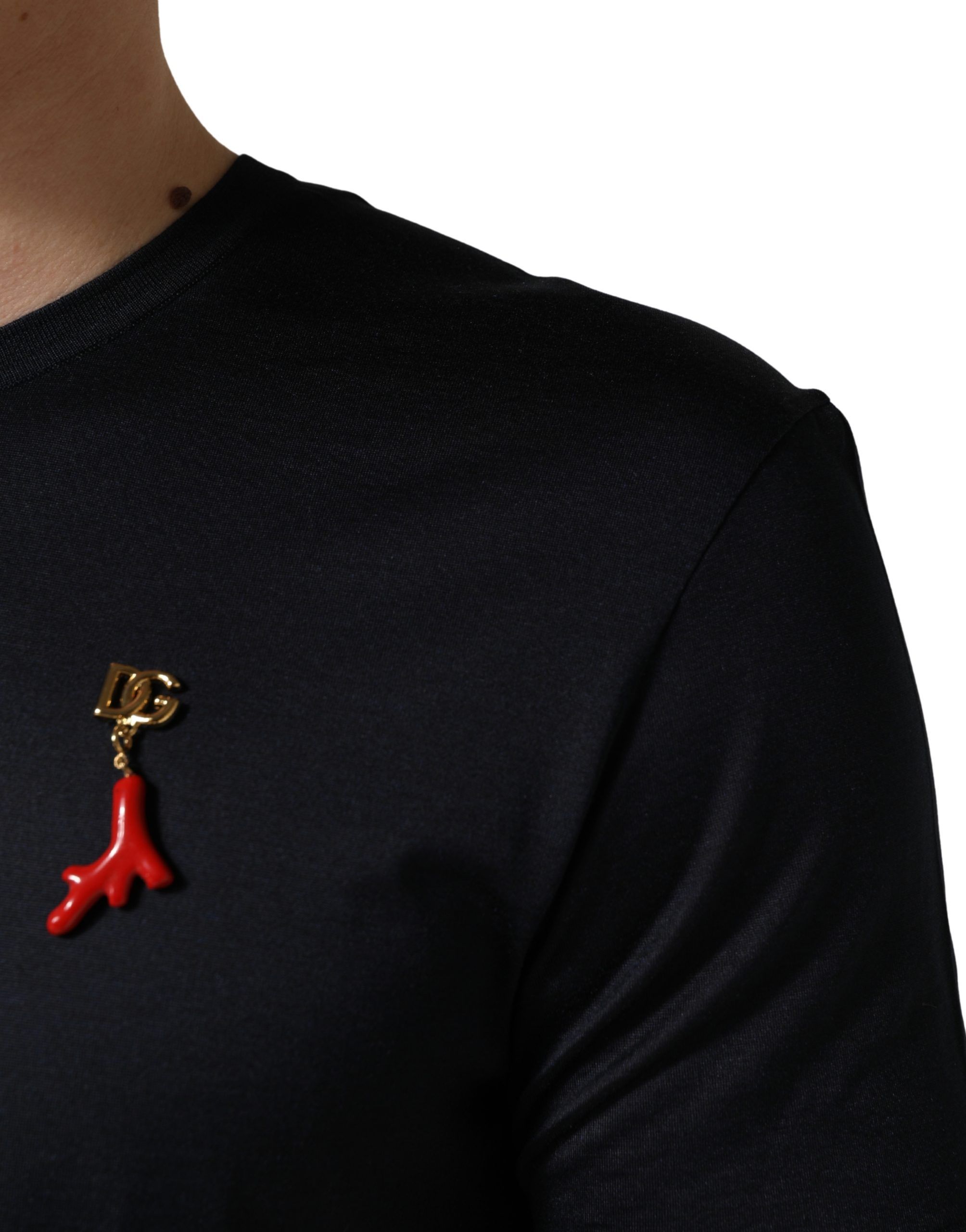 Dark DG Logo Silk Men Crew Neck Men's T-shirt (Pre-Owned) - Dolce & Gabbana - Modalova