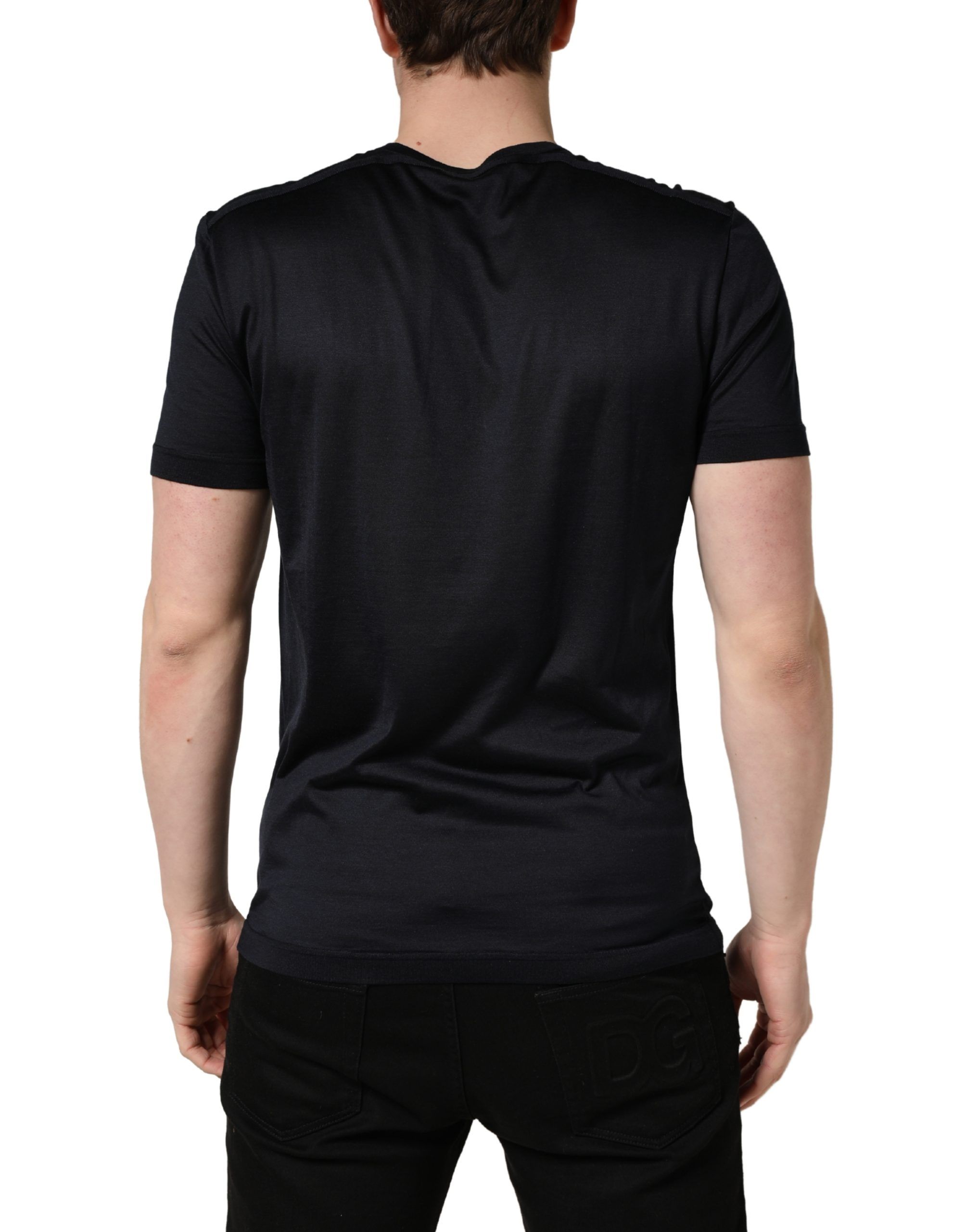 Dark DG Logo Silk Men Crew Neck Men's T-shirt (Pre-Owned) - Dolce & Gabbana - Modalova