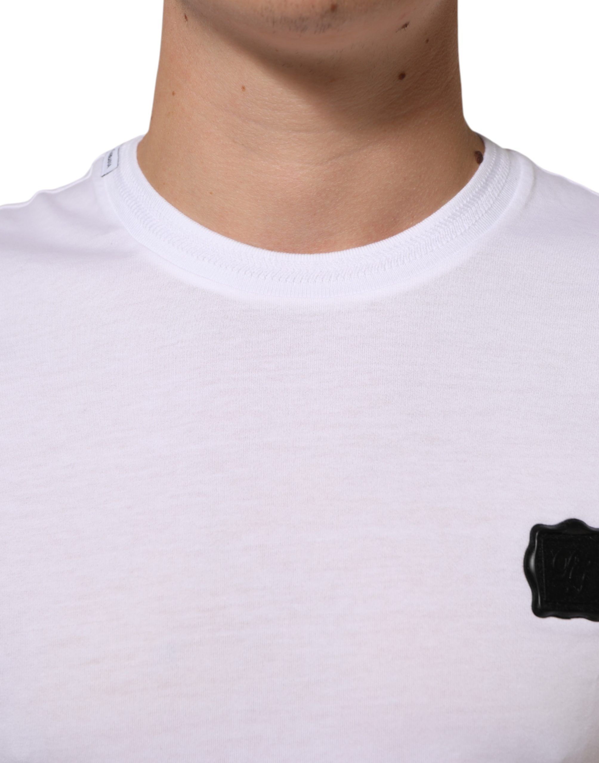 Logo Patch Cotton Crew Neck Men's T-shirt - Dolce & Gabbana - Modalova