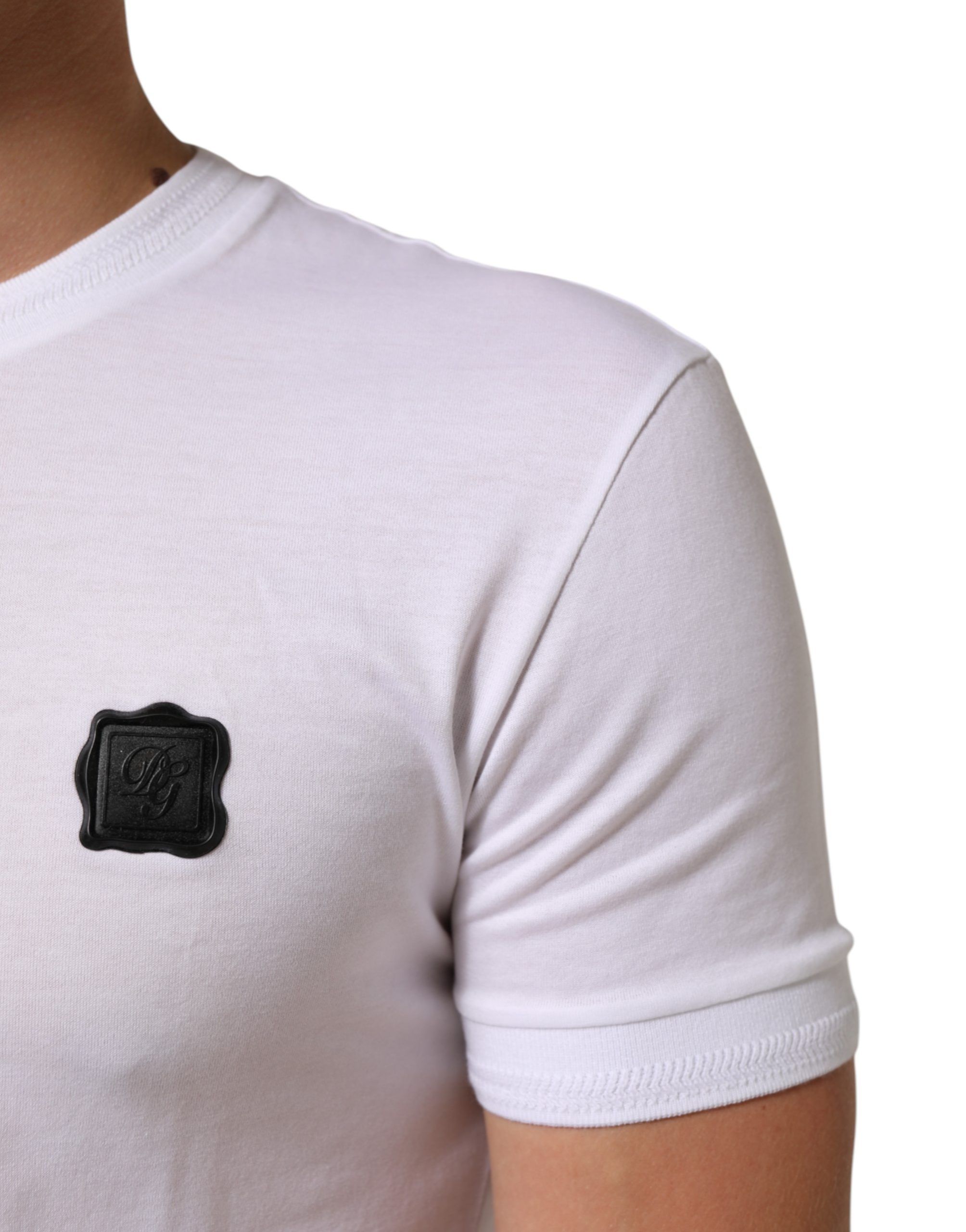 Logo Patch Cotton Crew Neck Men's T-shirt - Dolce & Gabbana - Modalova