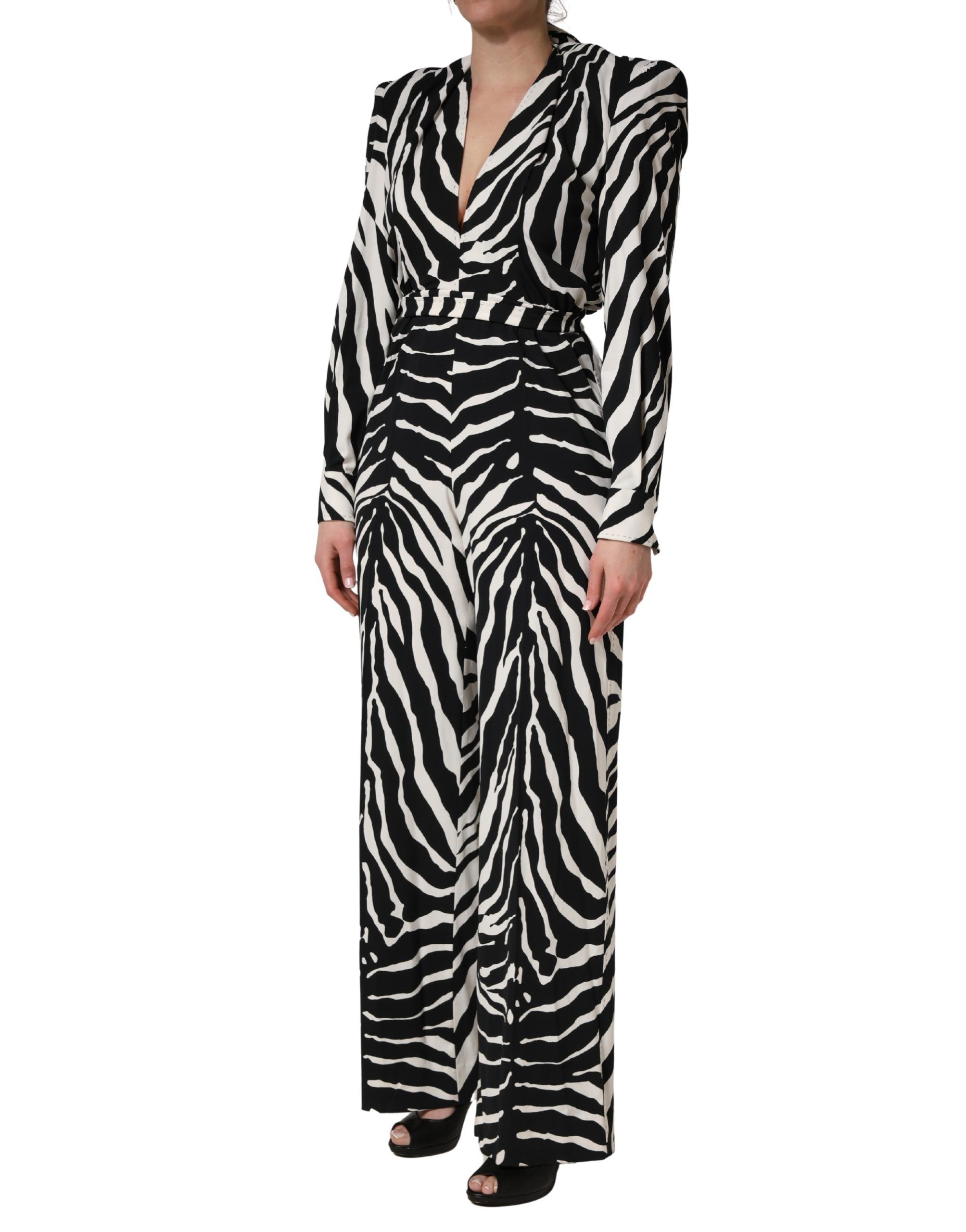 Viscose Zebra Pattern Women's Jumpsuit - Dolce & Gabbana - Modalova