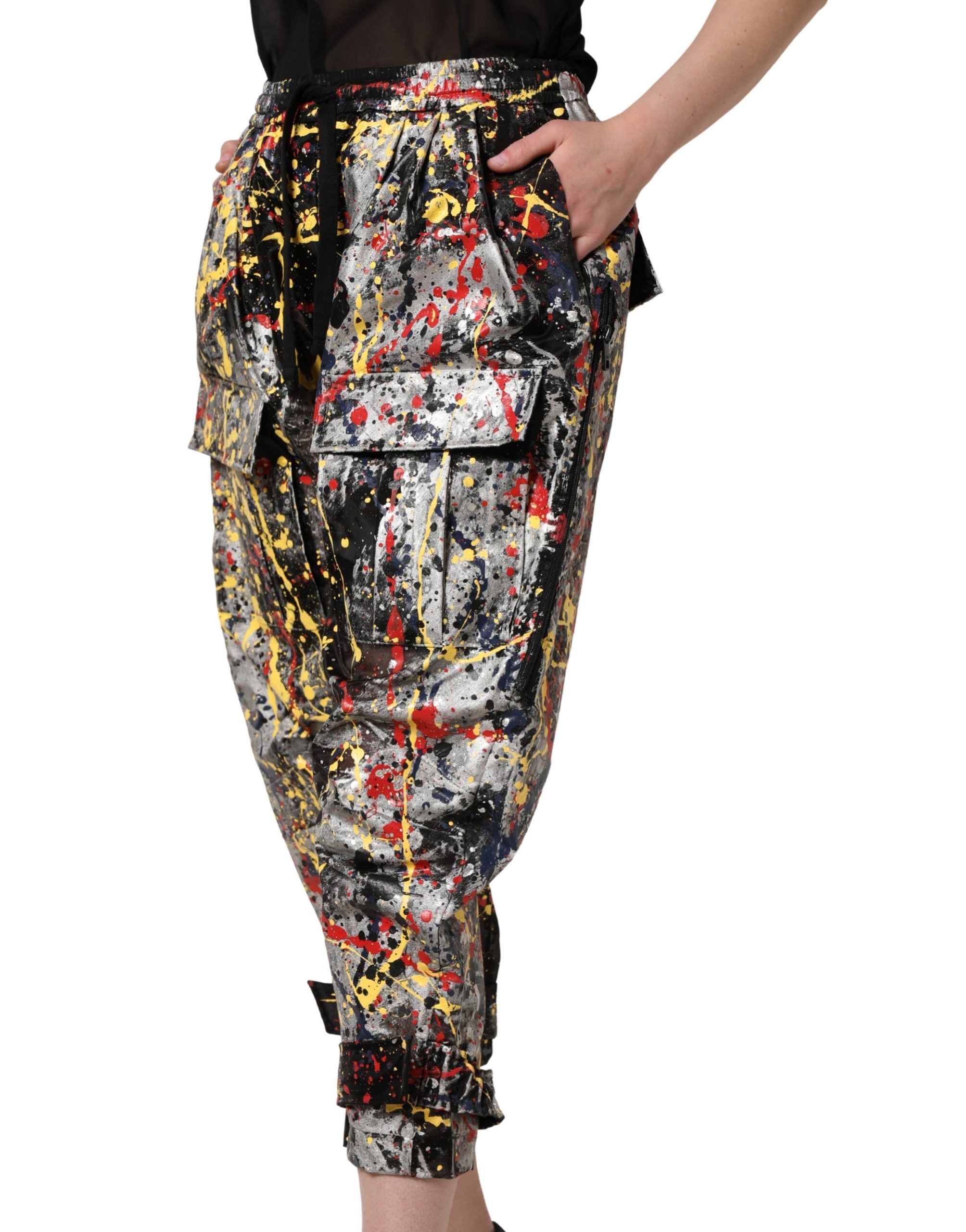 ColorSplash Effect Cargo Cropped Women's Pants - Dolce & Gabbana - Modalova