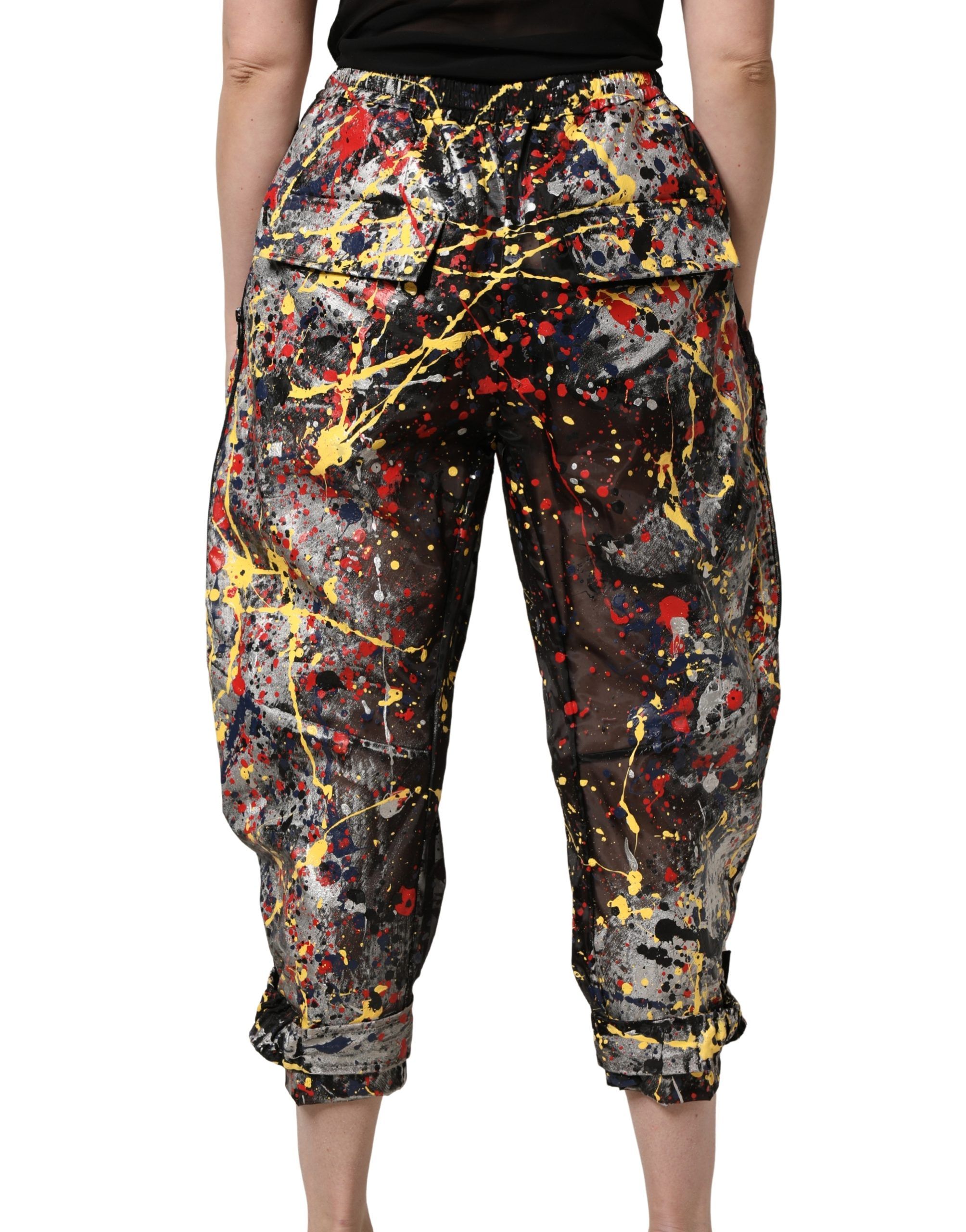 ColorSplash Effect Cargo Cropped Women's Pants - Dolce & Gabbana - Modalova