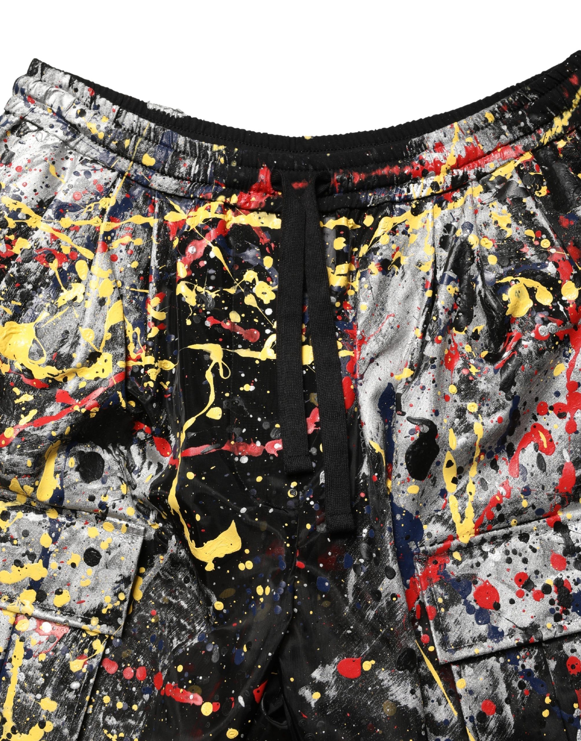 ColorSplash Effect Cargo Cropped Women's Pants - Dolce & Gabbana - Modalova