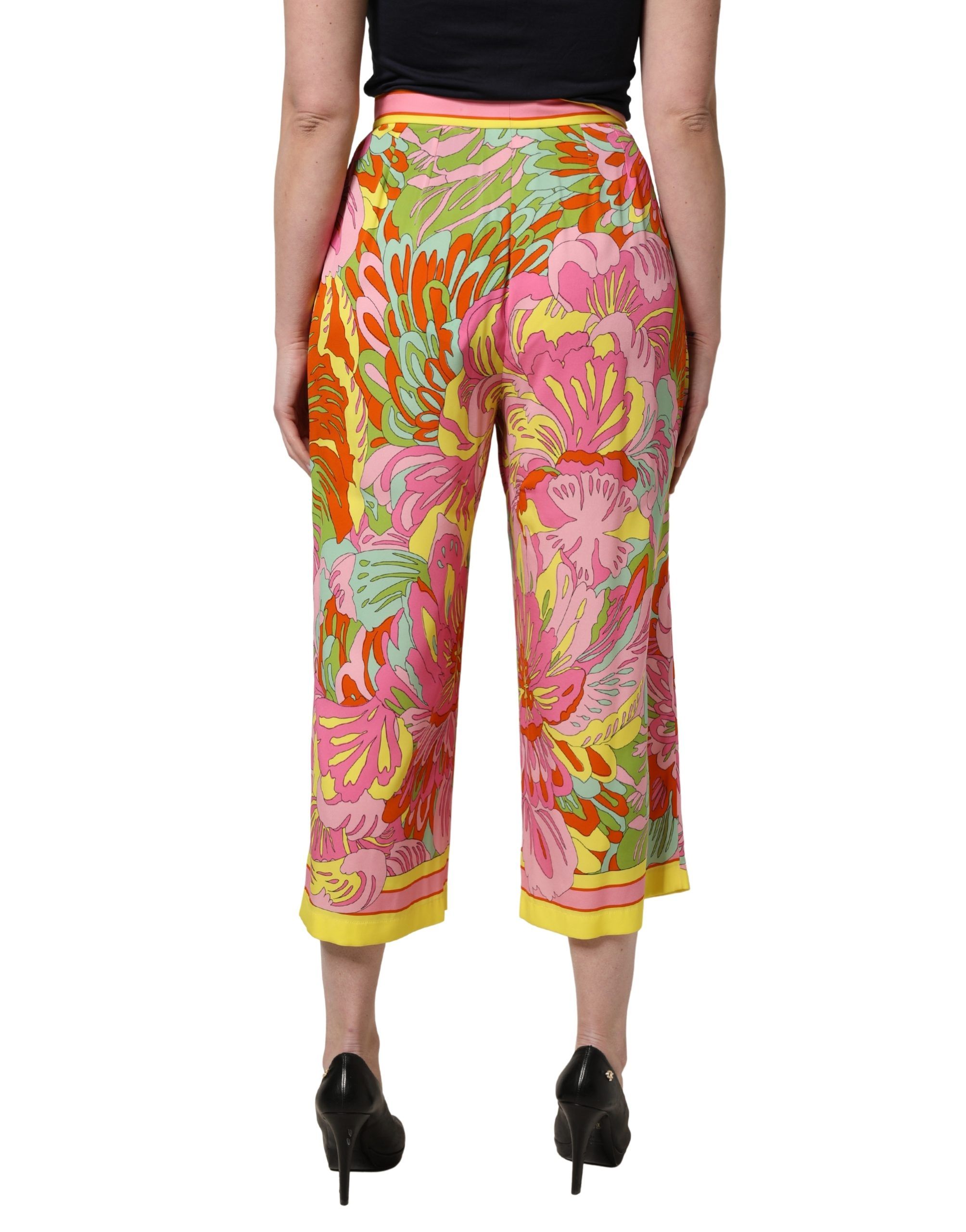 FloralPrint Cropped Trouser Women's Pants - Dolce & Gabbana - Modalova
