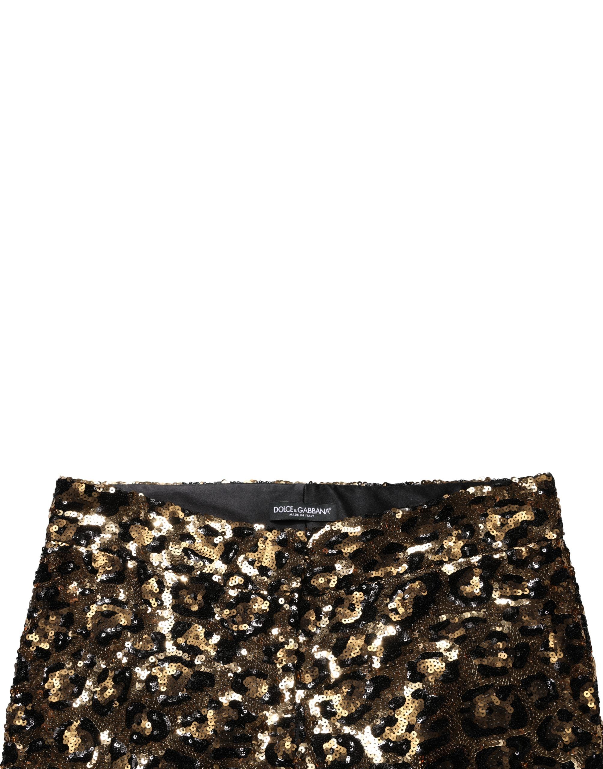 Leopard Sequined Straight Trouser Women's Pants - Dolce & Gabbana - Modalova