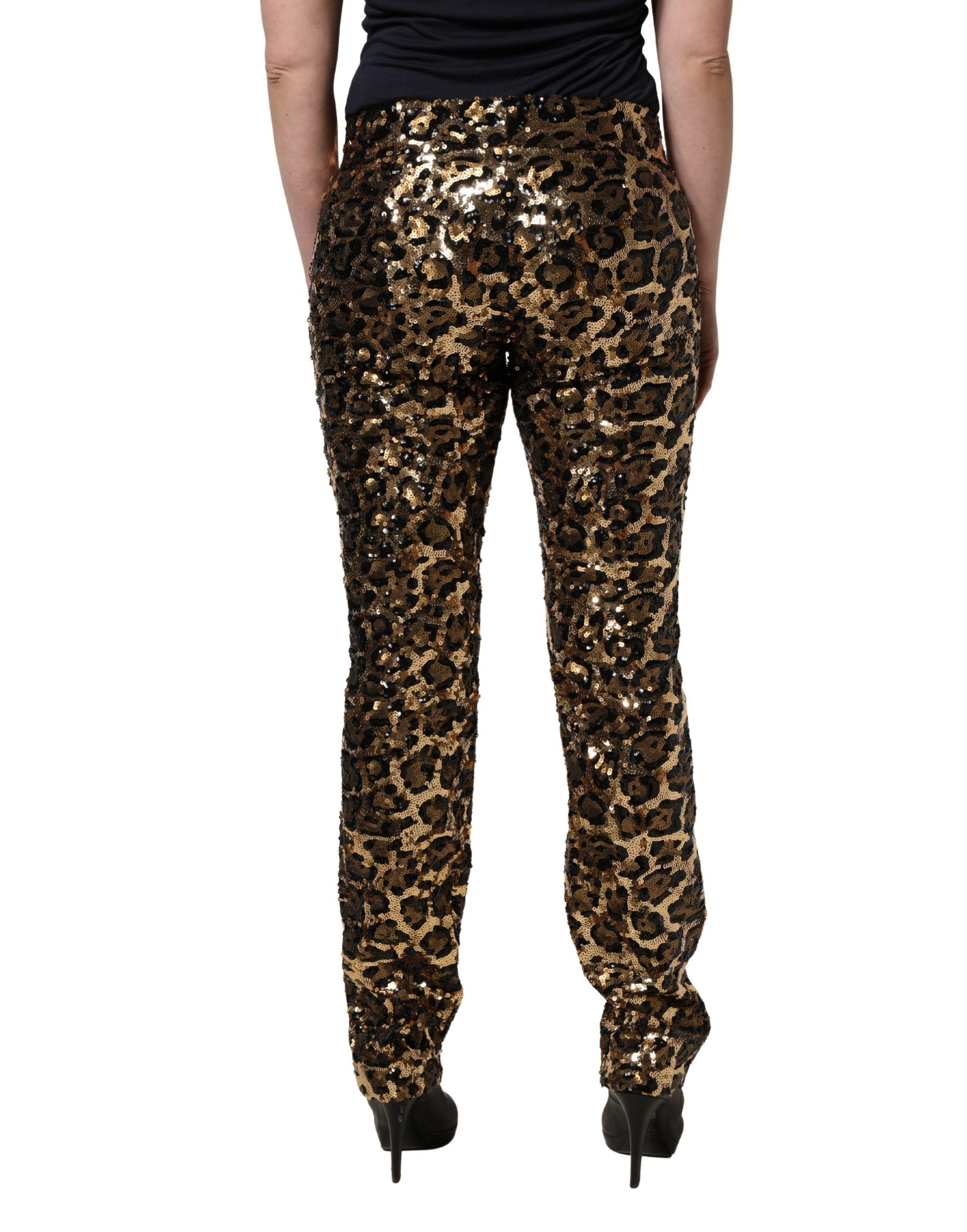 Leopard Sequined Straight Trouser Women's Pants - Dolce & Gabbana - Modalova