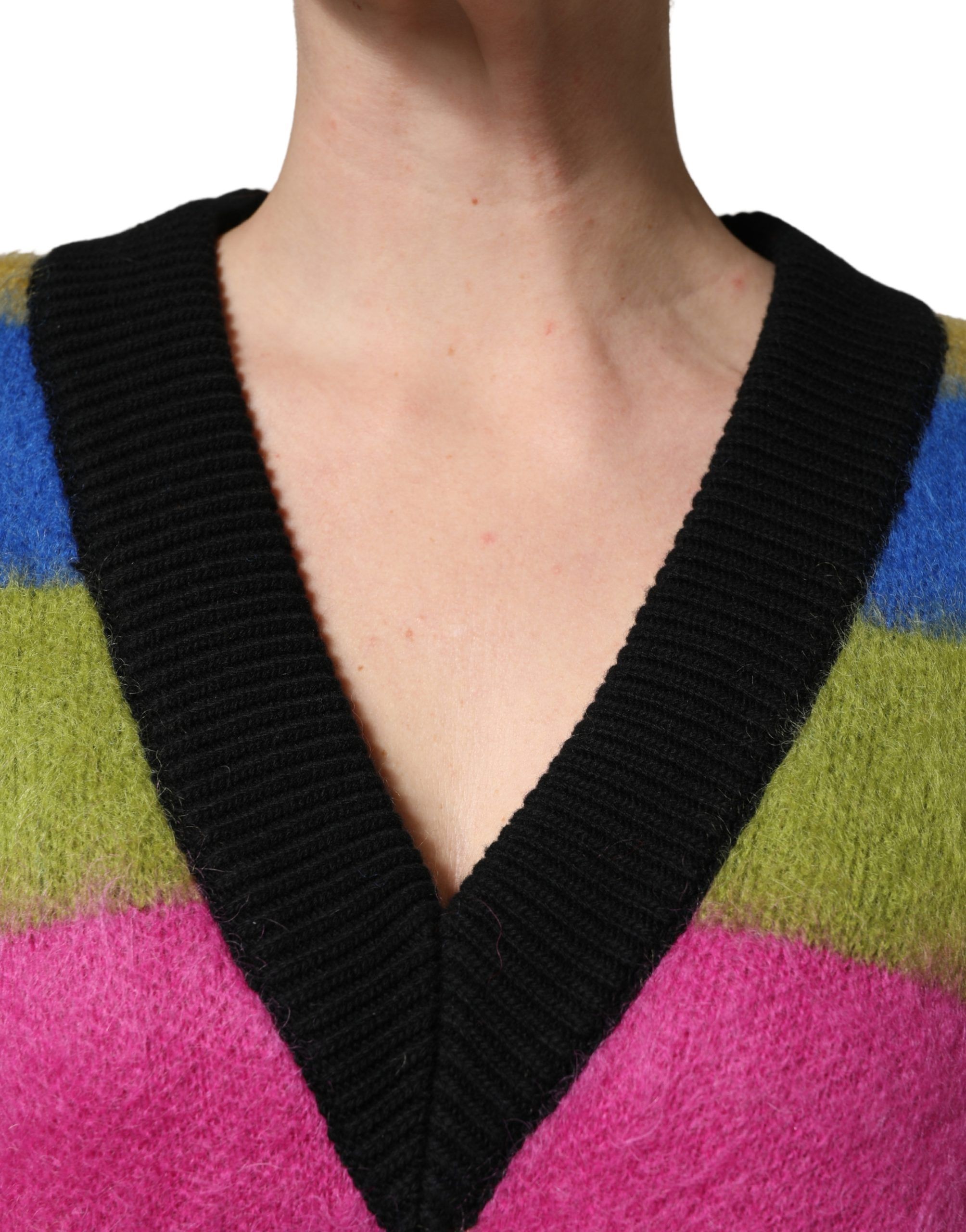 Stripes V-neck Pullover Women's Sweater - Dolce & Gabbana - Modalova