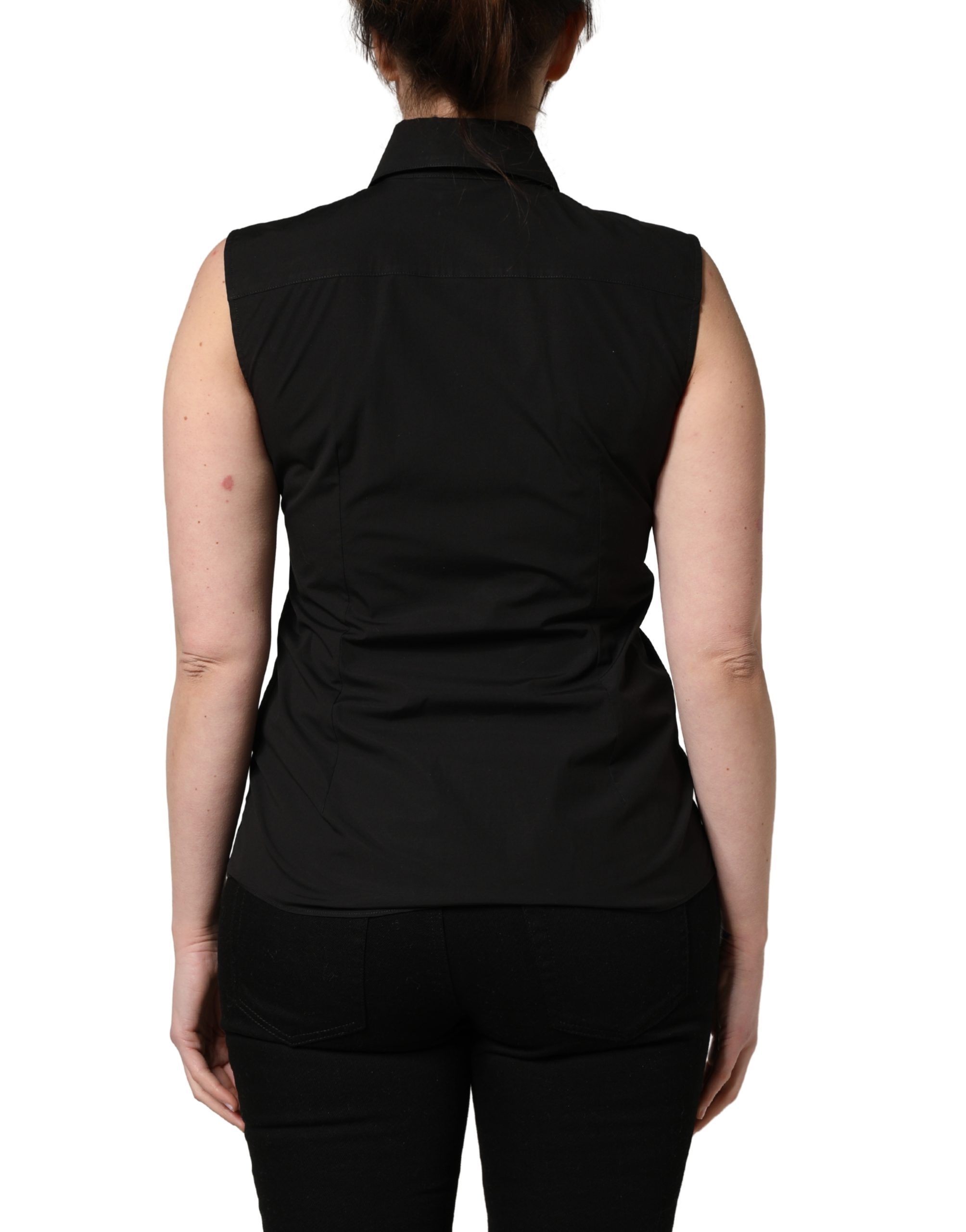 Cotton Sleeveless Collared Blouse Women's Top - Dolce & Gabbana - Modalova