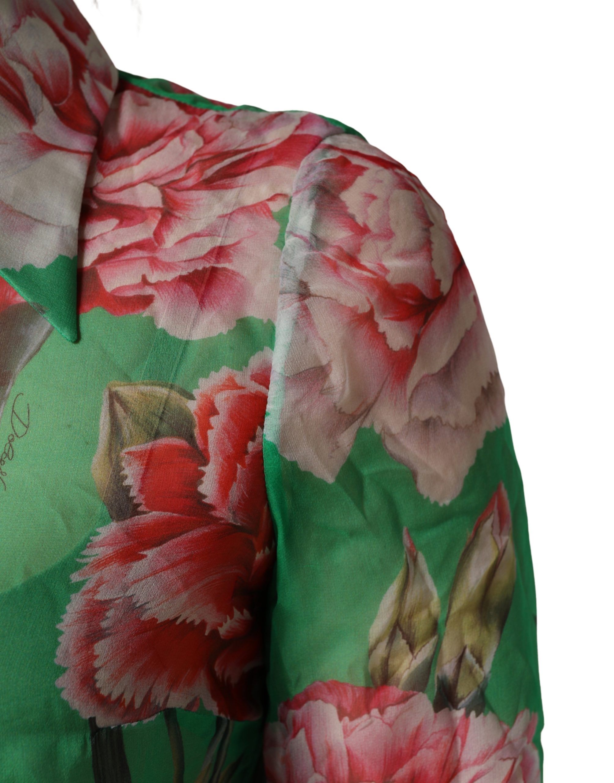 CarnationPrint Silk Collared Blouse Women's Top (Pre-Owned) - Dolce & Gabbana - Modalova