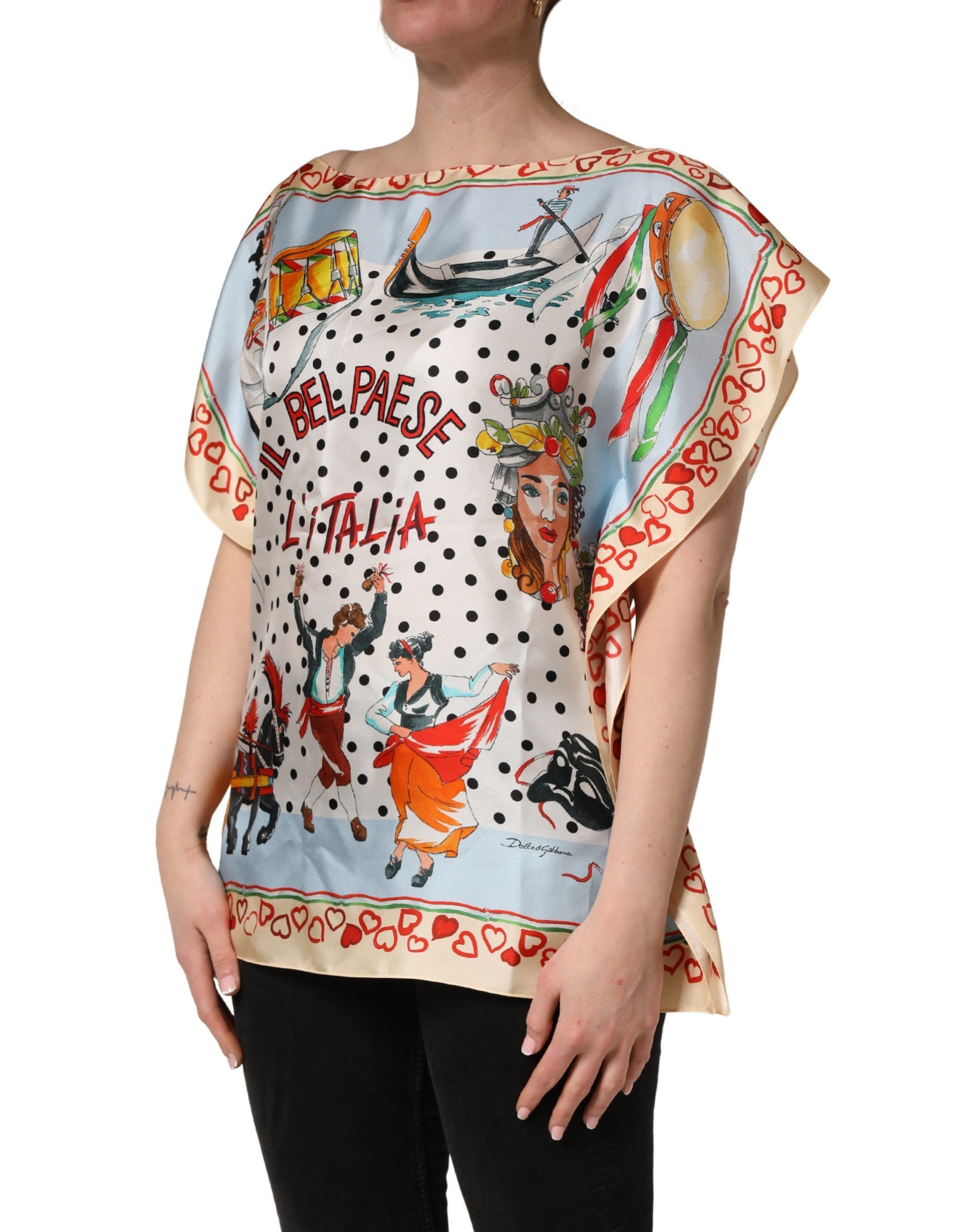 Italy Scenes Graphic Silk Women's Top (Pre-Owned) - Dolce & Gabbana - Modalova