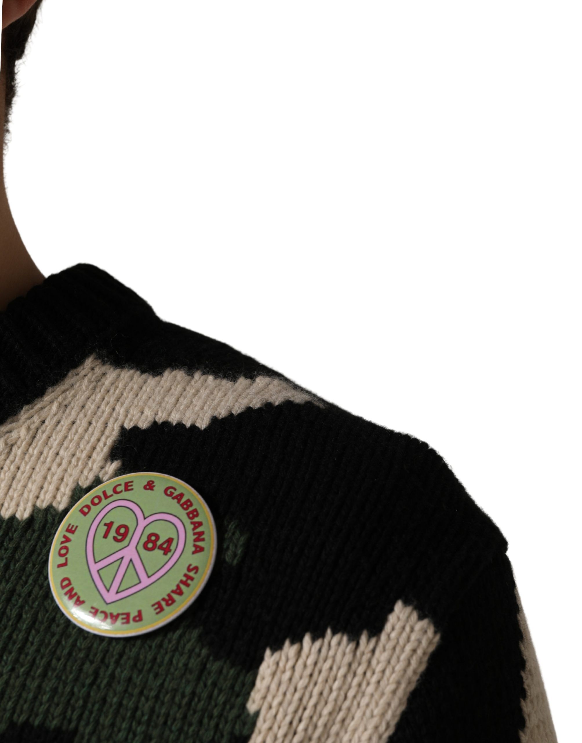 Intarsia-Knit Camouflage Pullover Men's Sweater - Dolce & Gabbana - Modalova