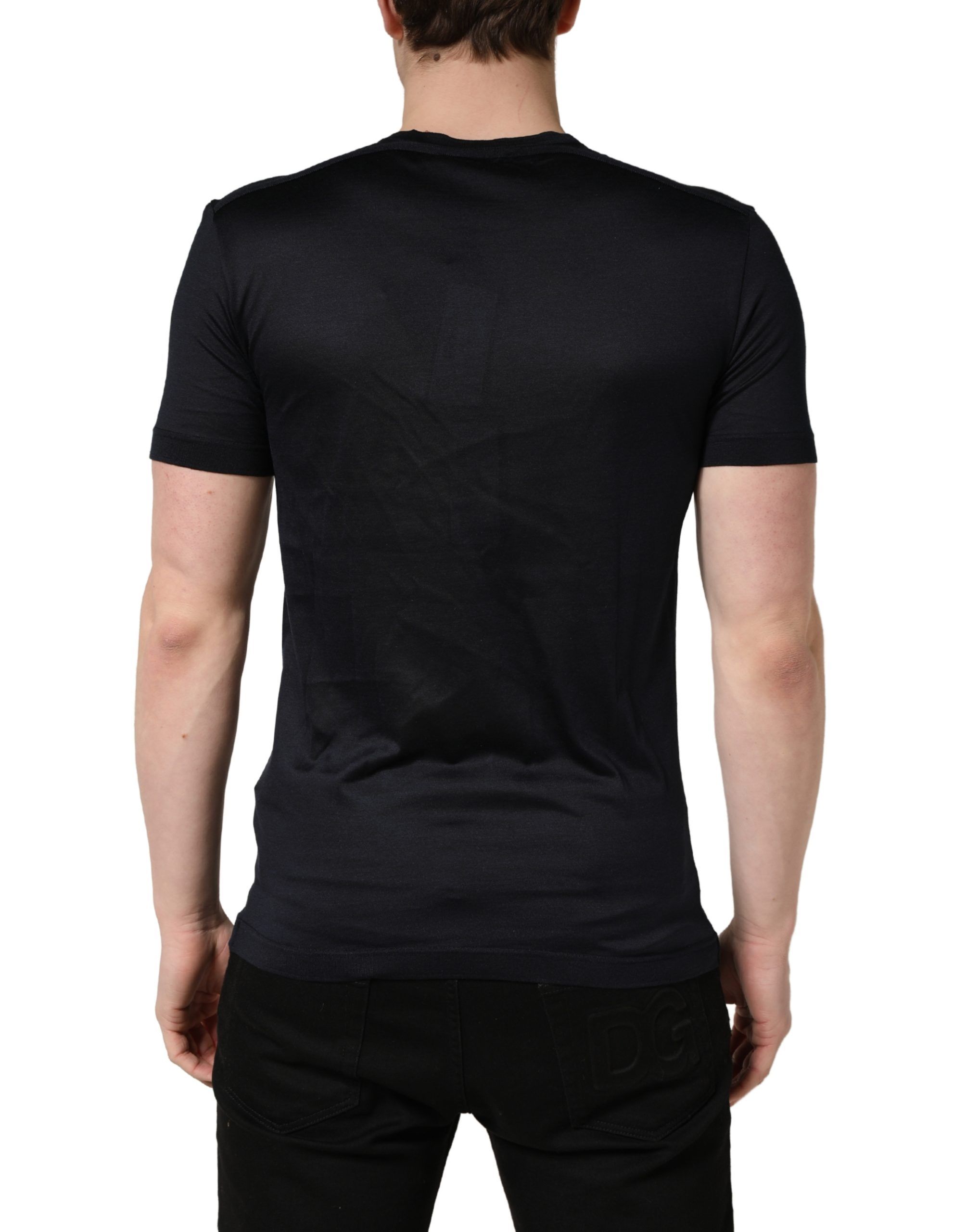 Dark DG Logo Silk Men Crew Neck Men's T-shirt (Pre-Owned) - Dolce & Gabbana - Modalova