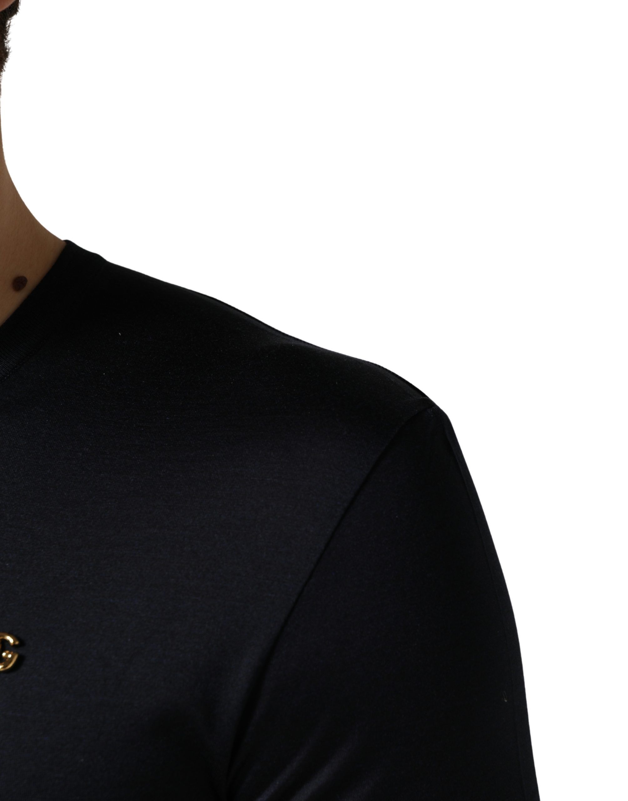 Dark DG Logo Silk Men Crew Neck Men's T-shirt (Pre-Owned) - Dolce & Gabbana - Modalova
