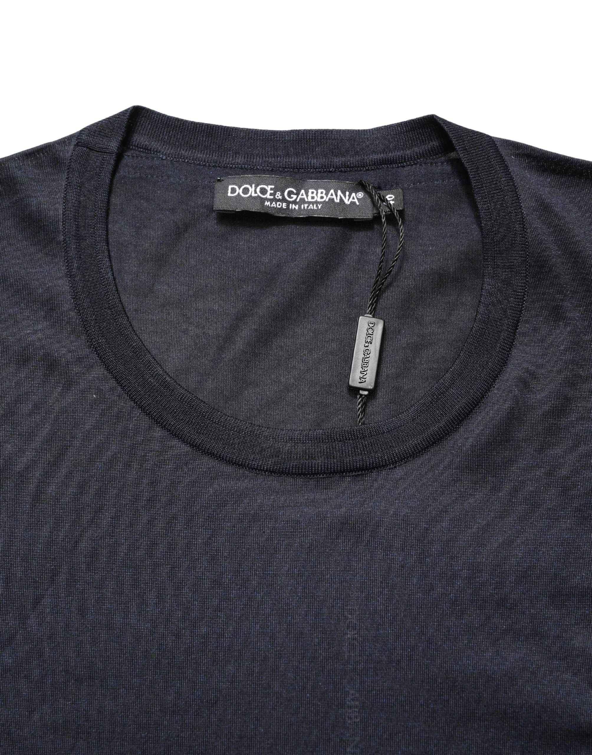 Dark DG Logo Silk Men Crew Neck Men's T-shirt (Pre-Owned) - Dolce & Gabbana - Modalova