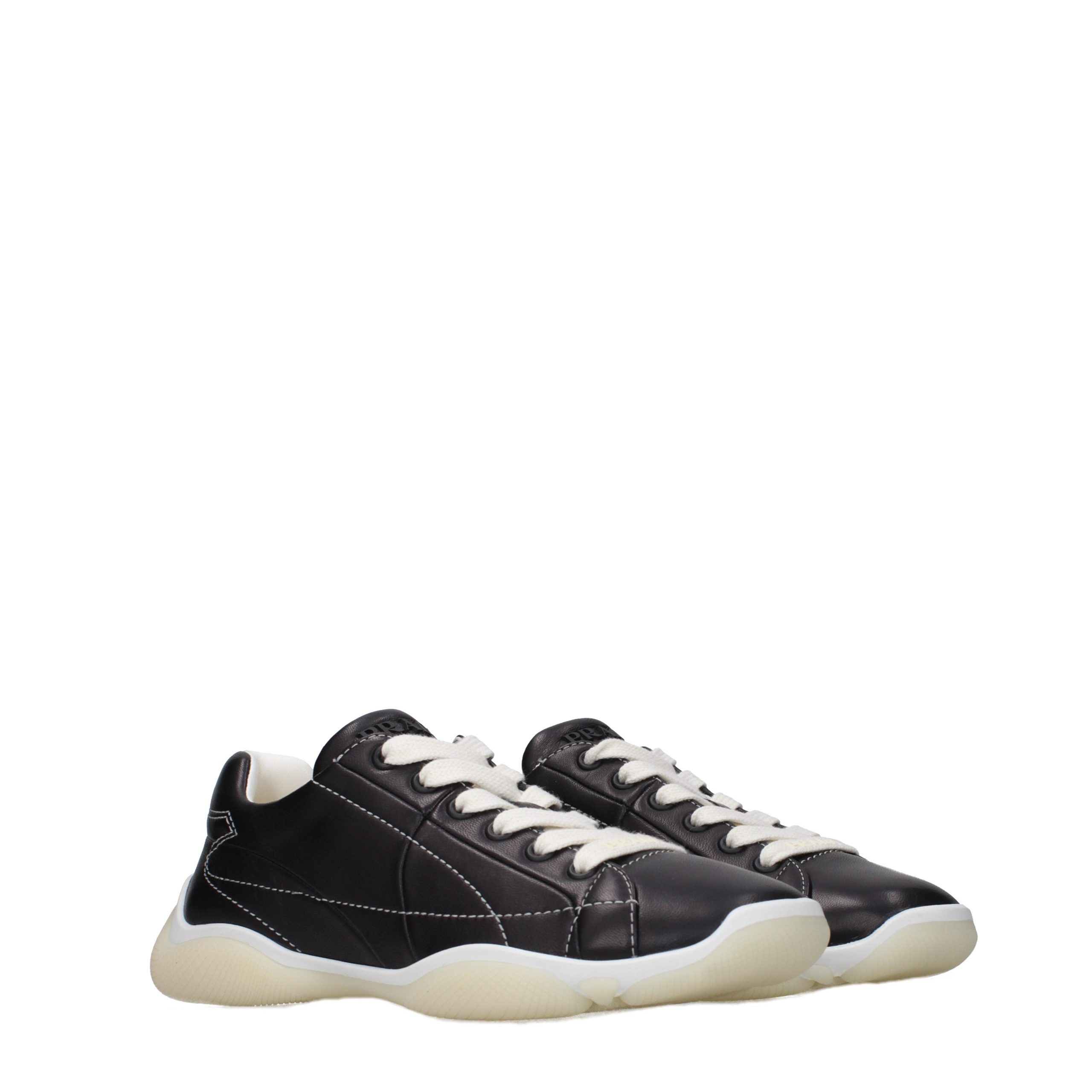 Leather Women's Sneakers - Prada - Modalova