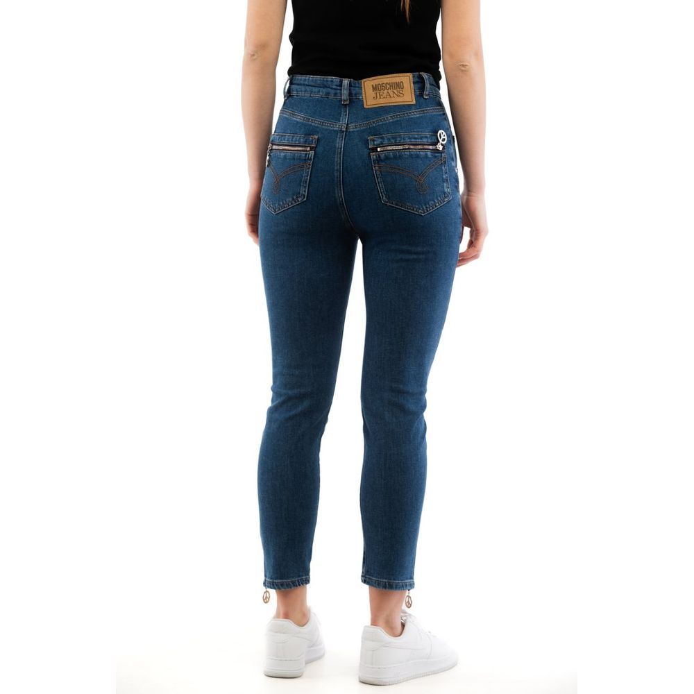 Cotton High-Waisted Women's Jean - Moschino - Modalova