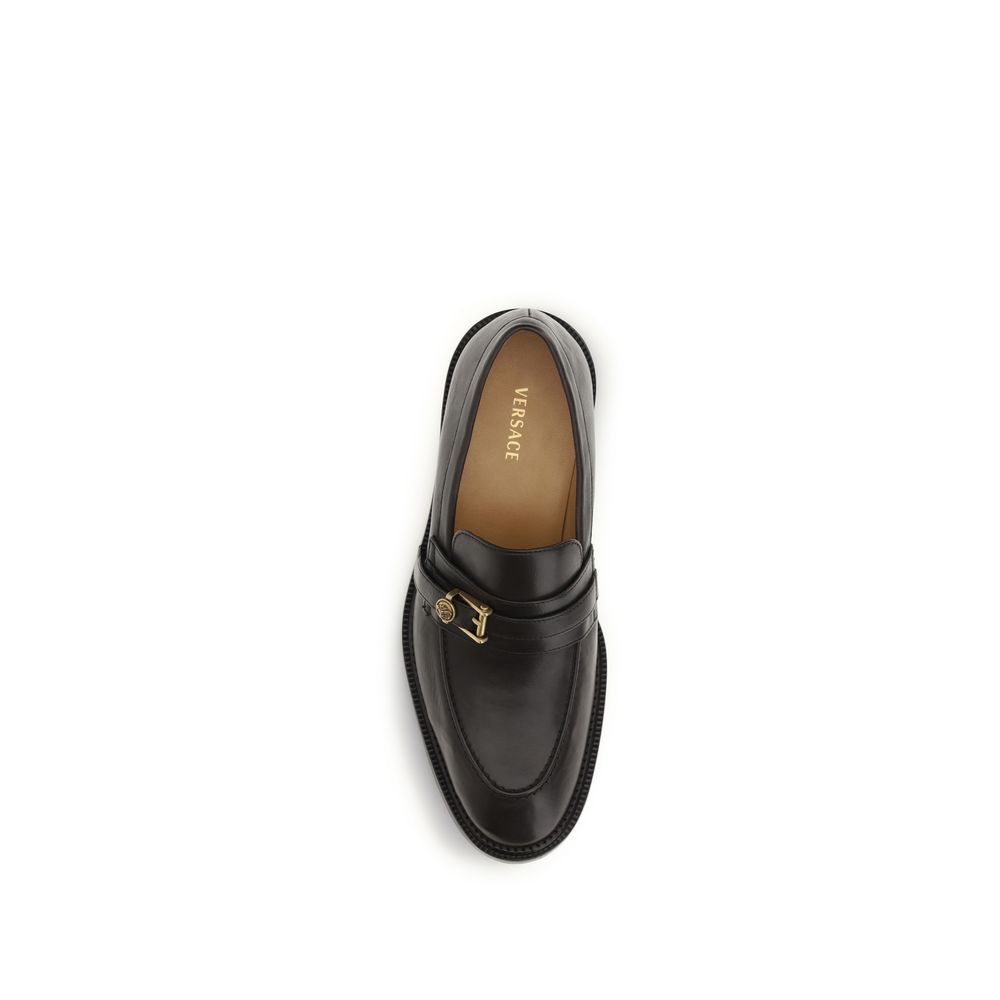 Calf Leather Bos Taurus Slip-On Men's Loafers - Versace - Modalova