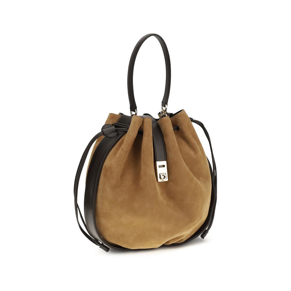 Calf Leather Bos Taurus Backet Women's Bag - Ferragamo - Modalova