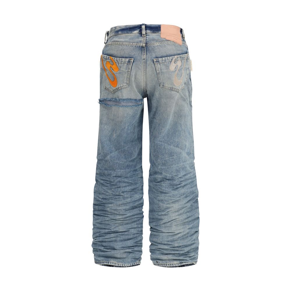 Viscose Relaxed Fit Men's Jeans - PDF Channel - Modalova