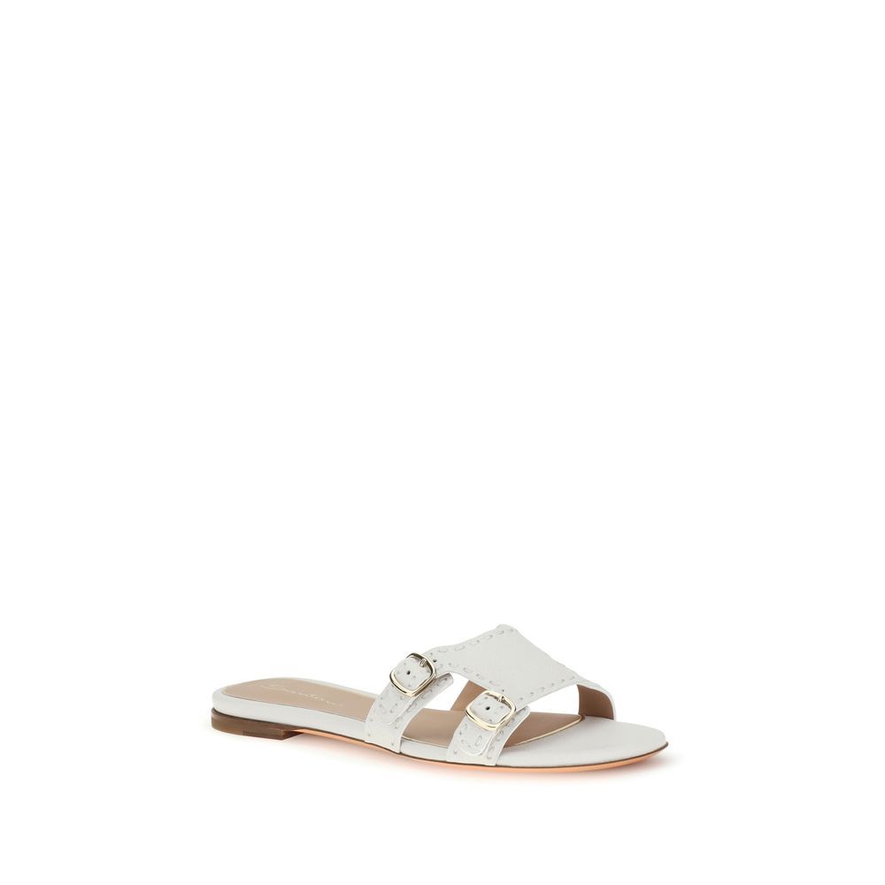 Calf Leather Bos Taurus Flat Women's Sandals - Santoni - Modalova