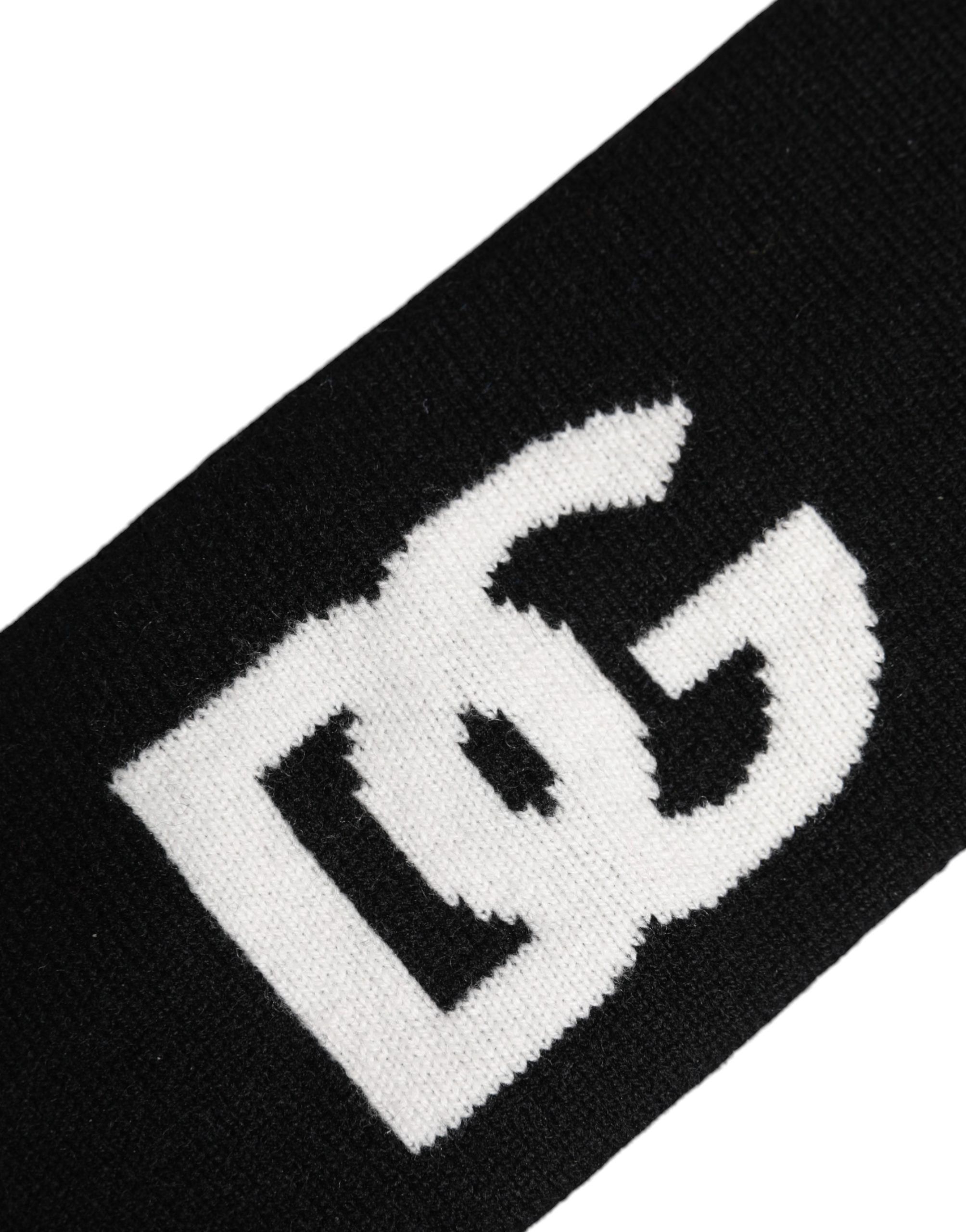 Men Black White Cashmere Logo Head Band Men's Hat - Dolce & Gabbana - Modalova