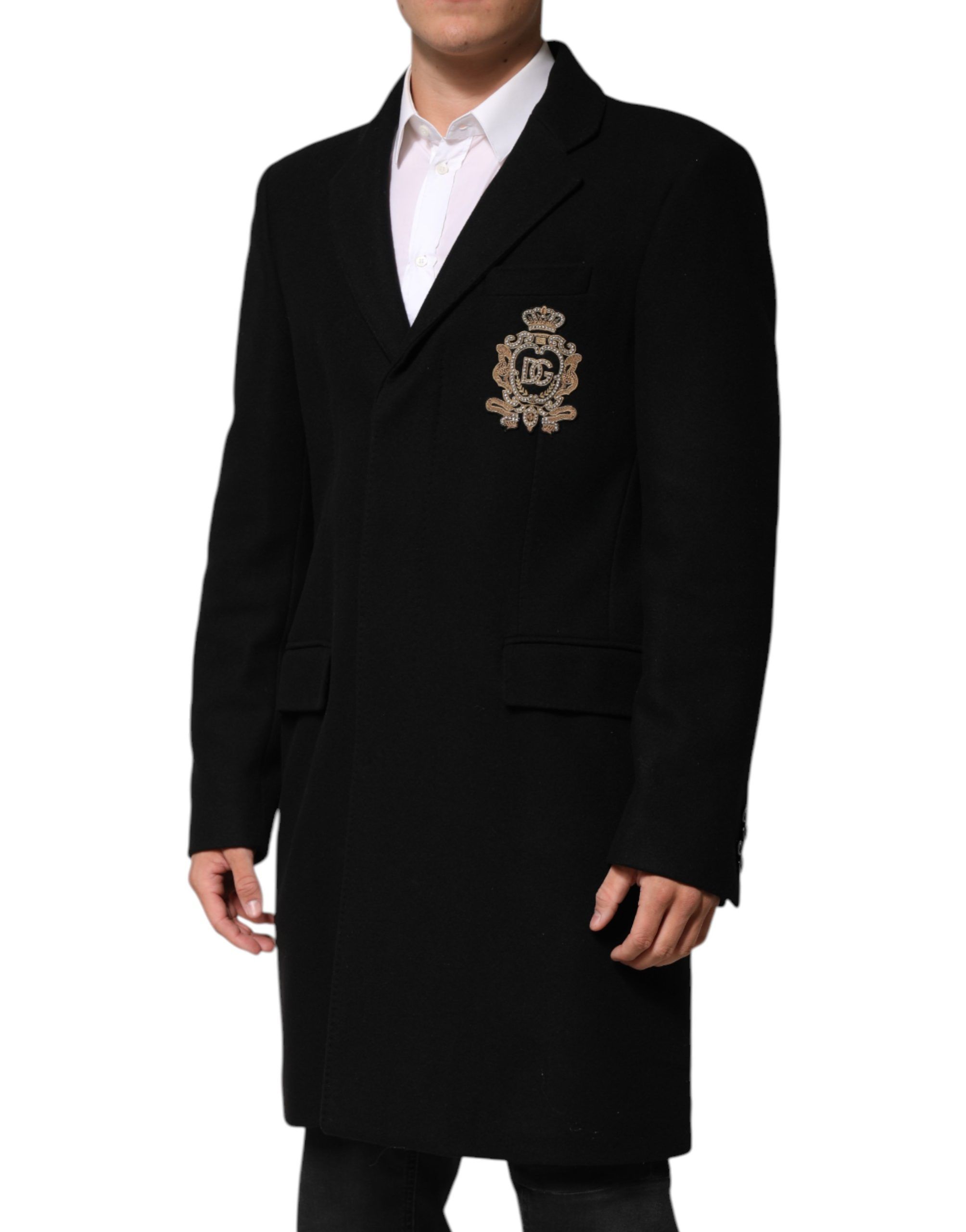 Heraldic Patch Single Breasted Blazer Men's Jacket - Dolce & Gabbana - Modalova