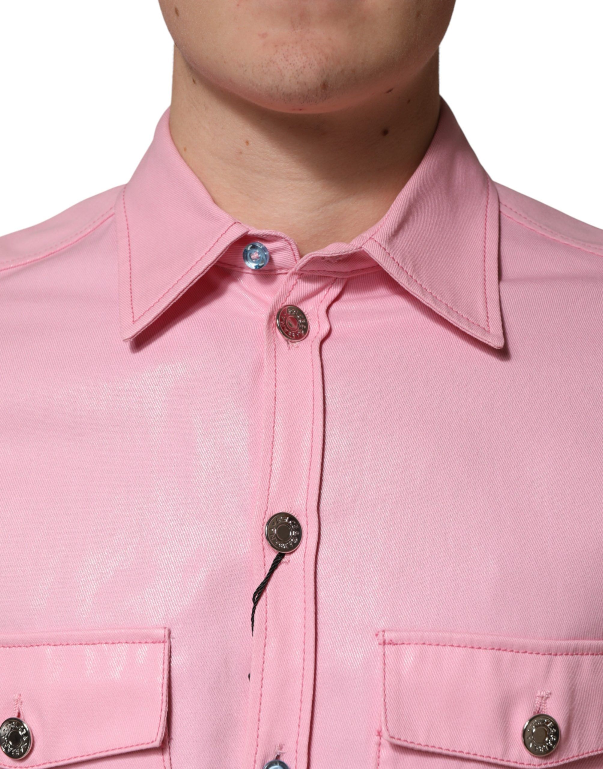 Cotton Collared Men Button Down Men's Shirt - Dolce & Gabbana - Modalova
