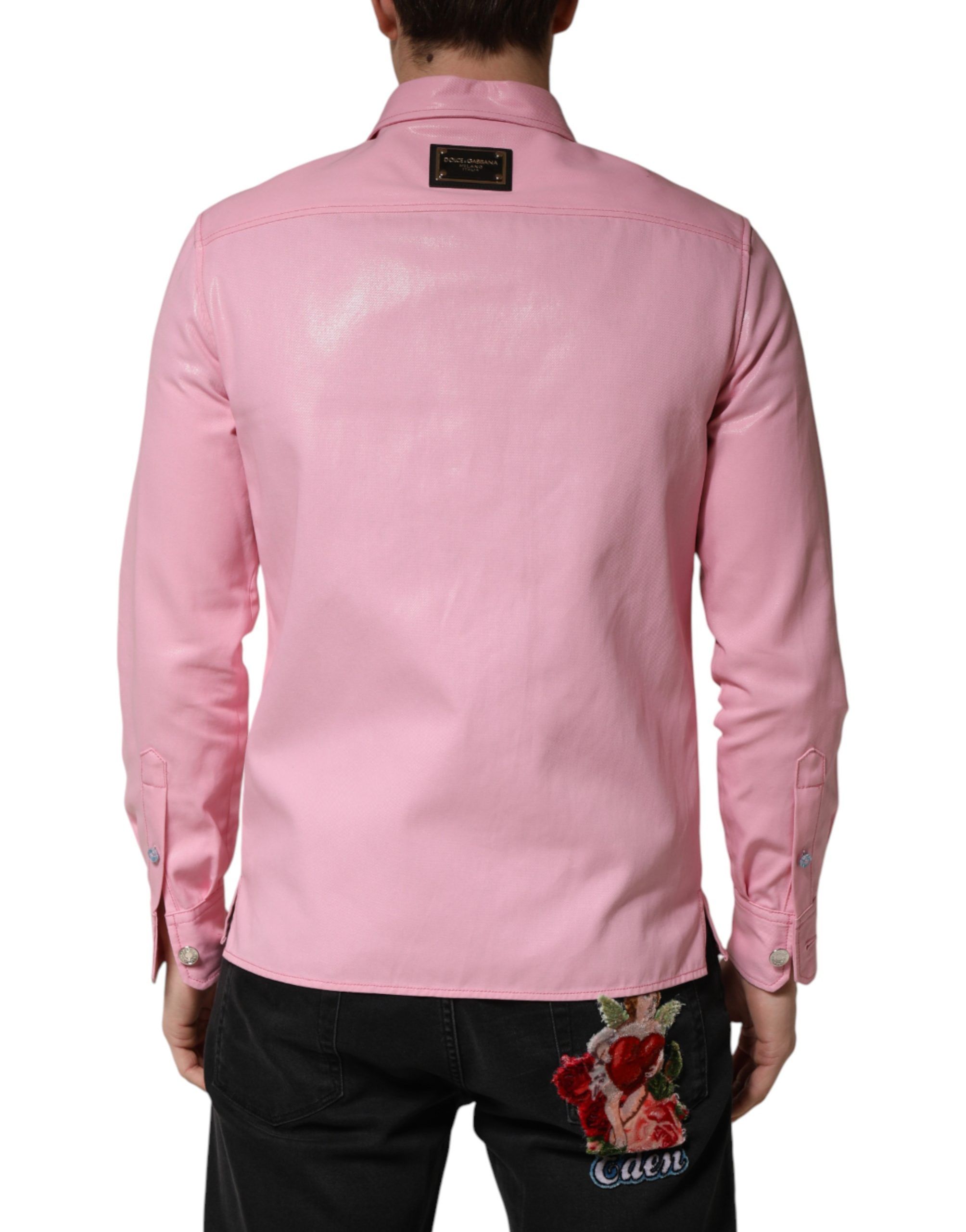 Cotton Collared Men Button Down Men's Shirt - Dolce & Gabbana - Modalova
