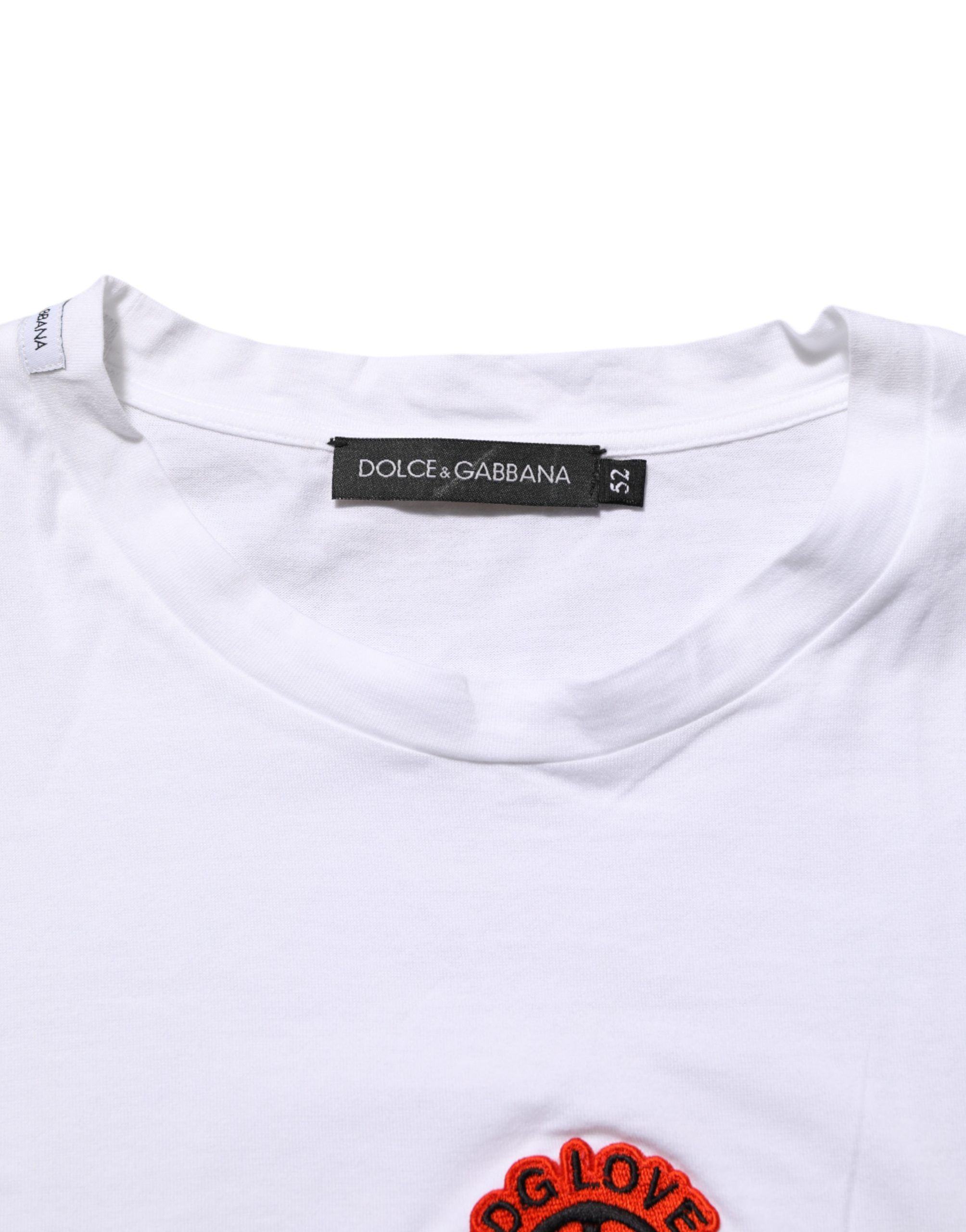 Cotton DG Love Patch Crew Neck Men's T-shirt - Dolce & Gabbana - Modalova