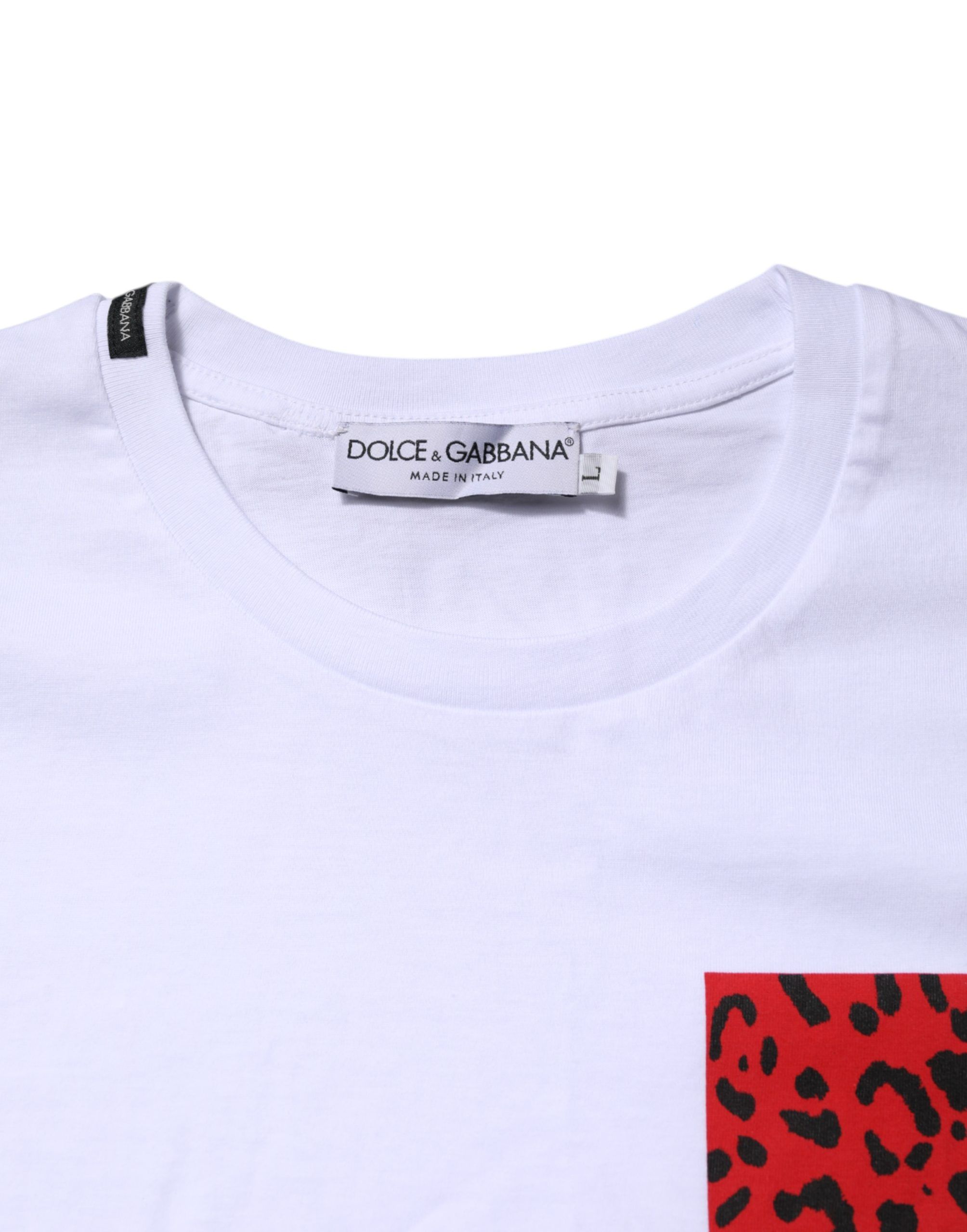 Cotton Leopard Print Crew Neck Men's T-shirt (Pre-Owned) - Dolce & Gabbana - Modalova
