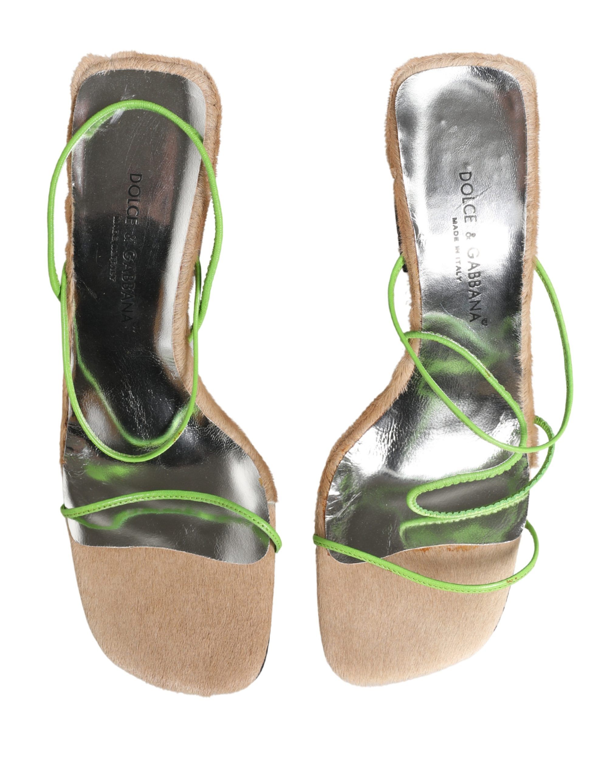 Leather Block Heels Sandals Women's Shoes (Pre-Owned) - Dolce & Gabbana - Modalova