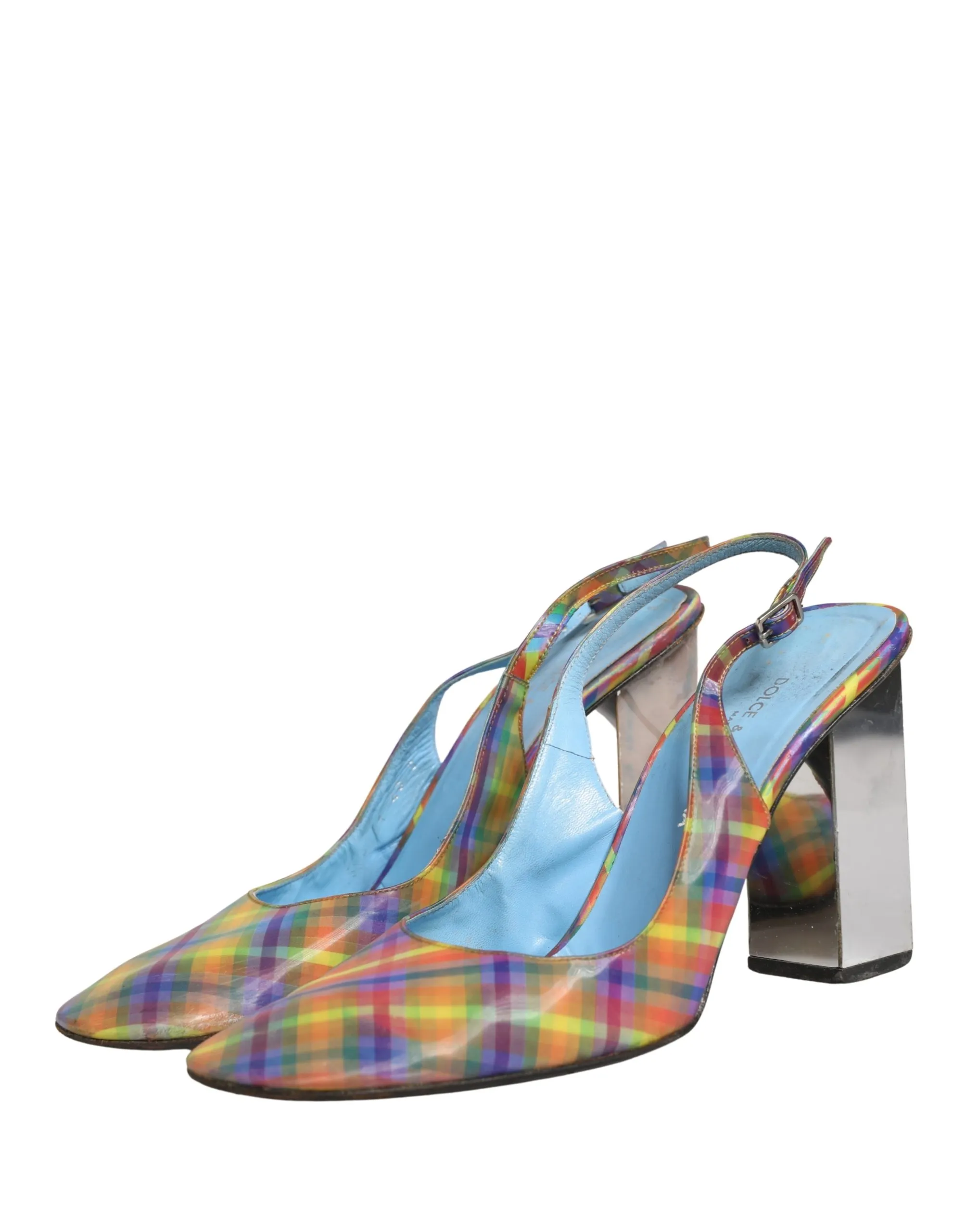 Multicolor Plaid Heels Slingback Sandals Women's Shoes (Pre-Owned) - Dolce & Gabbana - Modalova