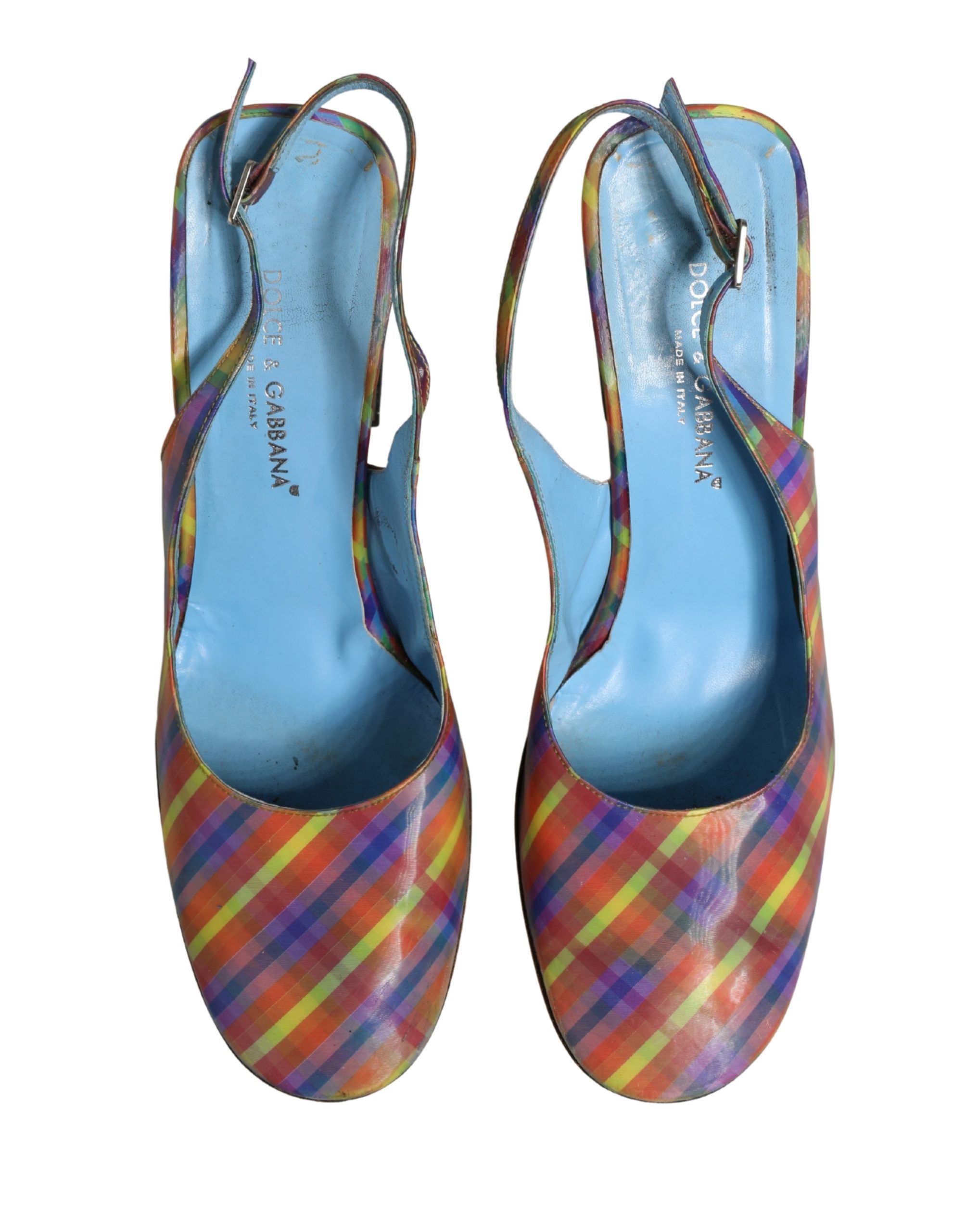 Multicolor Plaid Heels Slingback Sandals Women's Shoes (Pre-Owned) - Dolce & Gabbana - Modalova