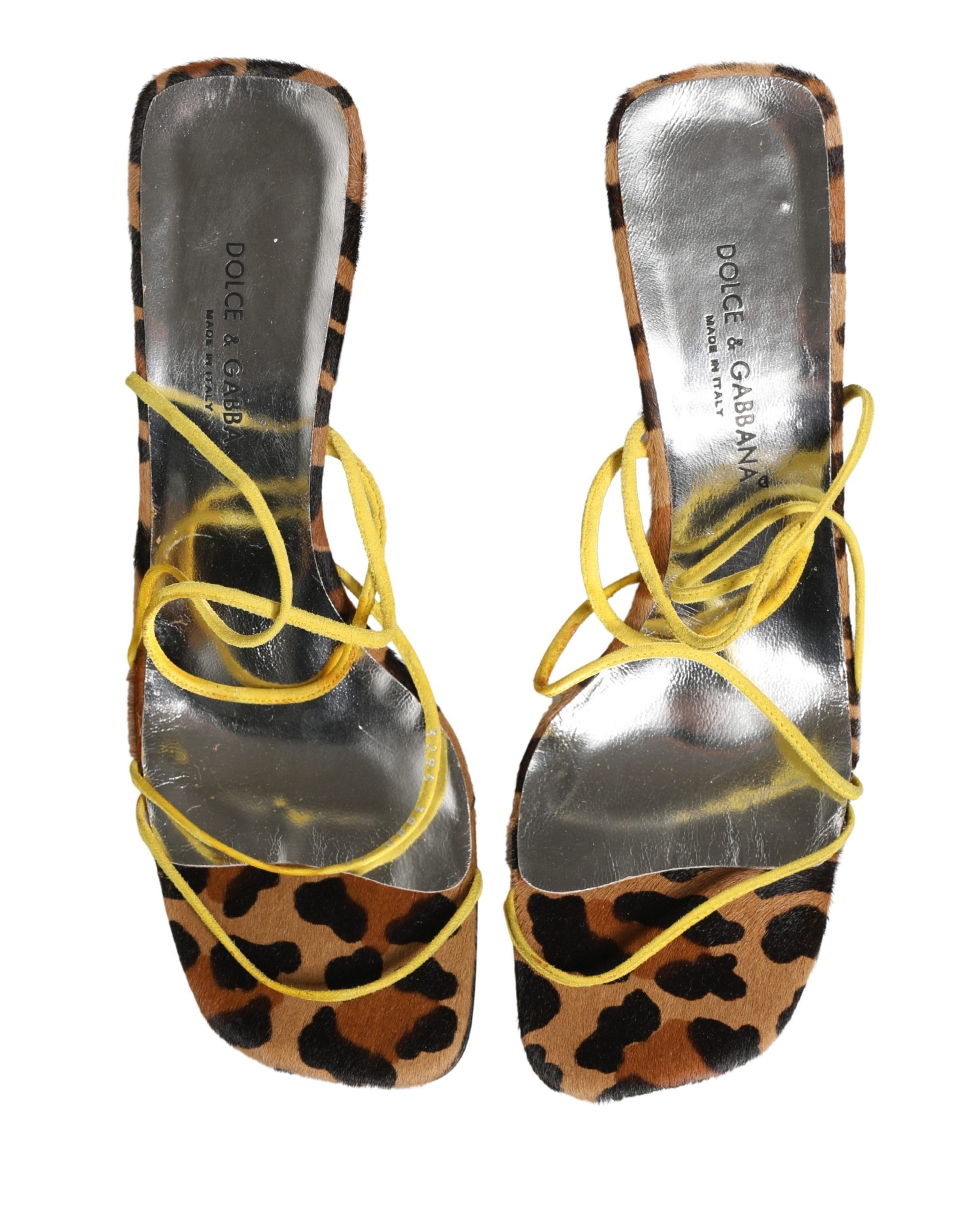 Leather Block Heels Sandals Women's Shoes - Dolce & Gabbana - Modalova