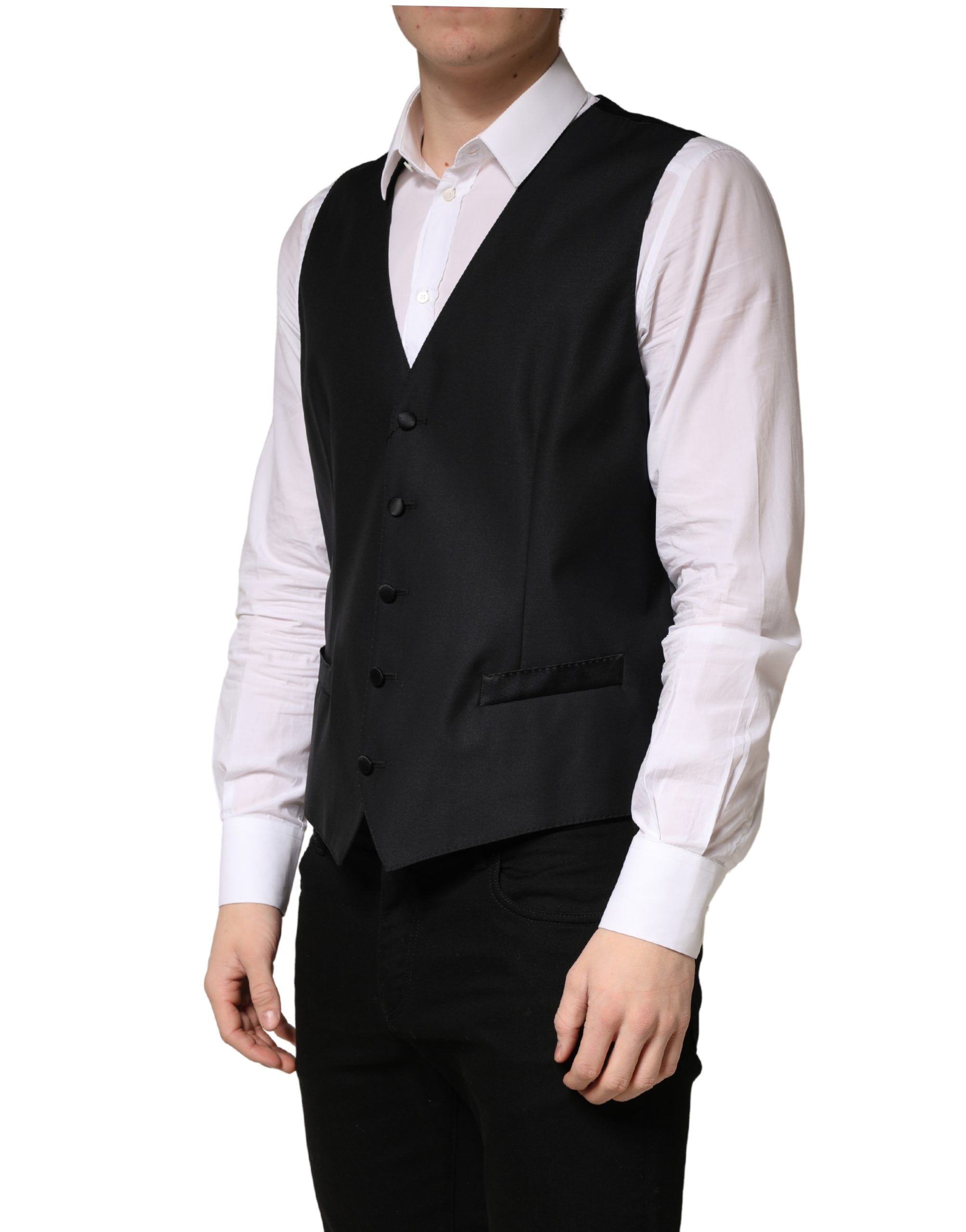 Wool Single Breasted Men Waistcoat Men's Vest - Dolce & Gabbana - Modalova